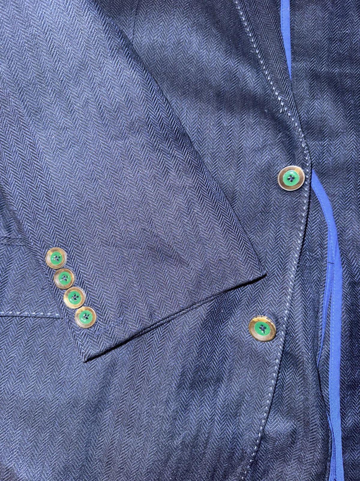 Robert Graham Robert Graham Blue Herringbone Blazer Size 42 Size 42R - 5 Thumbnail