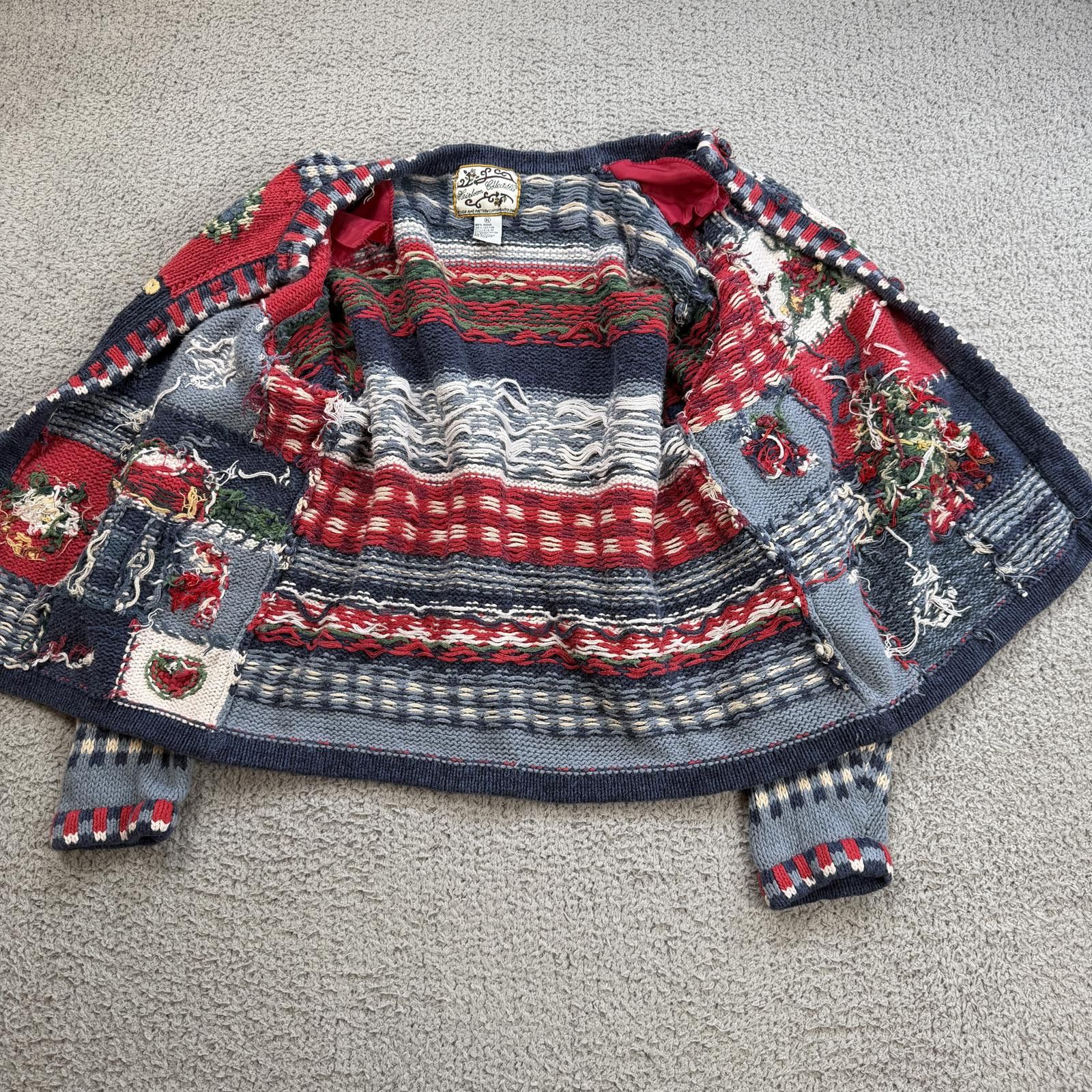 Other Vintage 90s Heirloom Collectibles Christmas Cardigan Sweater Size XL / US 12-14 / IT 48-50 - 5 Thumbnail