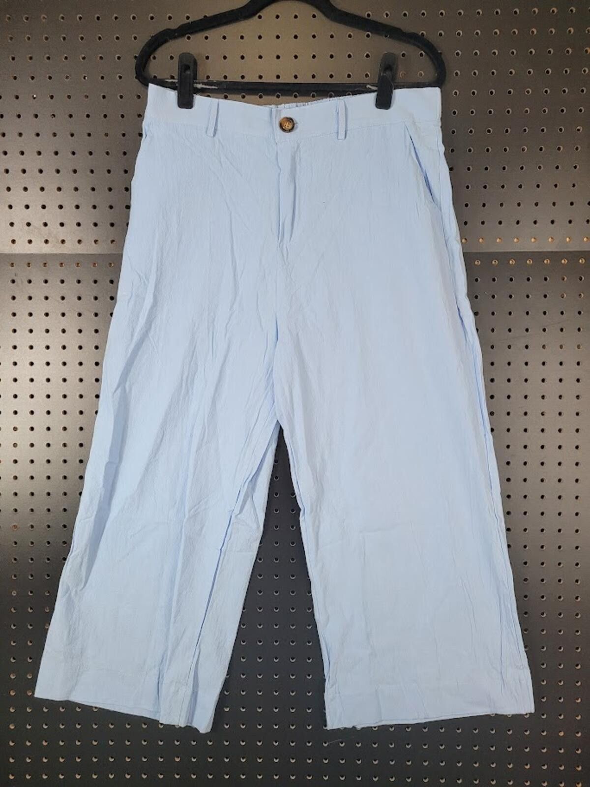 The Unbranded Brand Light Blue Wide Leg Pants - Small Size 28" / US 6 / IT 42 - 1 Thumbnail