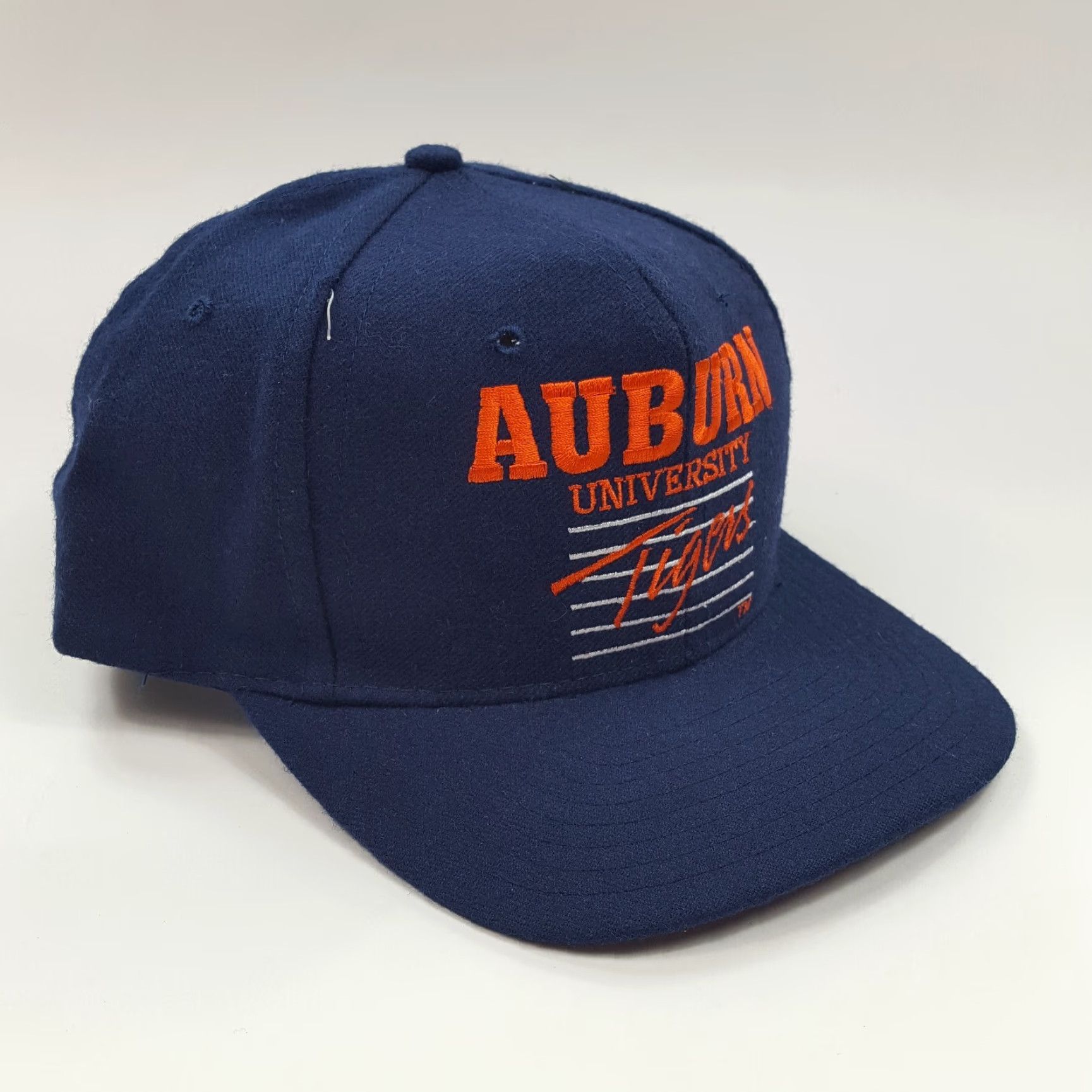 NCAA VINTAGE Auburn University Tigers NCAA Snapback Hat Baseball Cap 90s Adjustable Blue Mens Size ONE SIZE - 4 Thumbnail