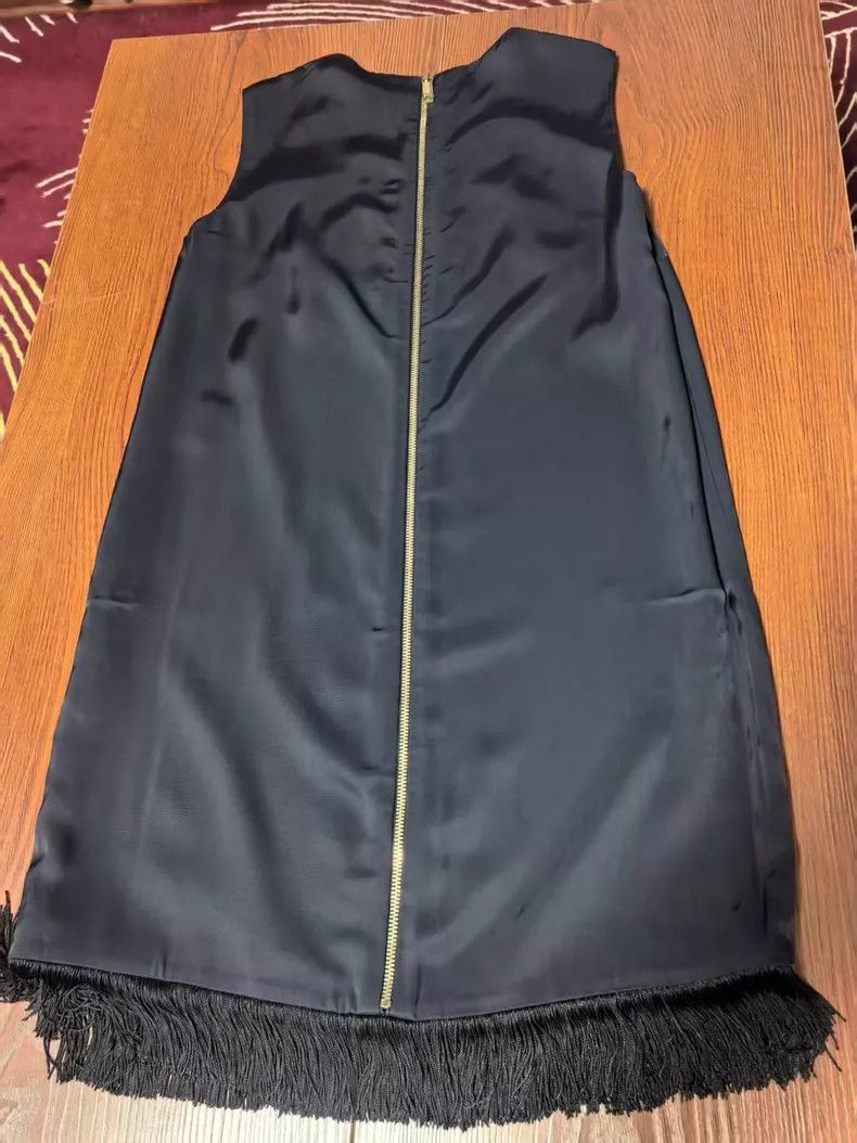 Versace Versace Black fringed dress Size M / US 6-8 / IT 42-44 - 2 Thumbnail