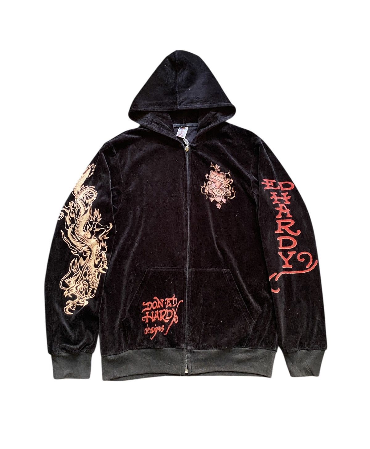 Ed Hardy Ed Hardy Velvet Hoodie Size US M / EU 48-50 / 2 - 2 Thumbnail