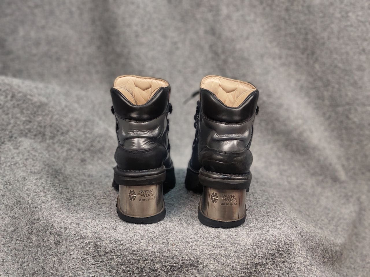 New Rock New Rock Black Leather metallic heel with hole lace Boots Size US 10 / IT 40 - 12 Thumbnail