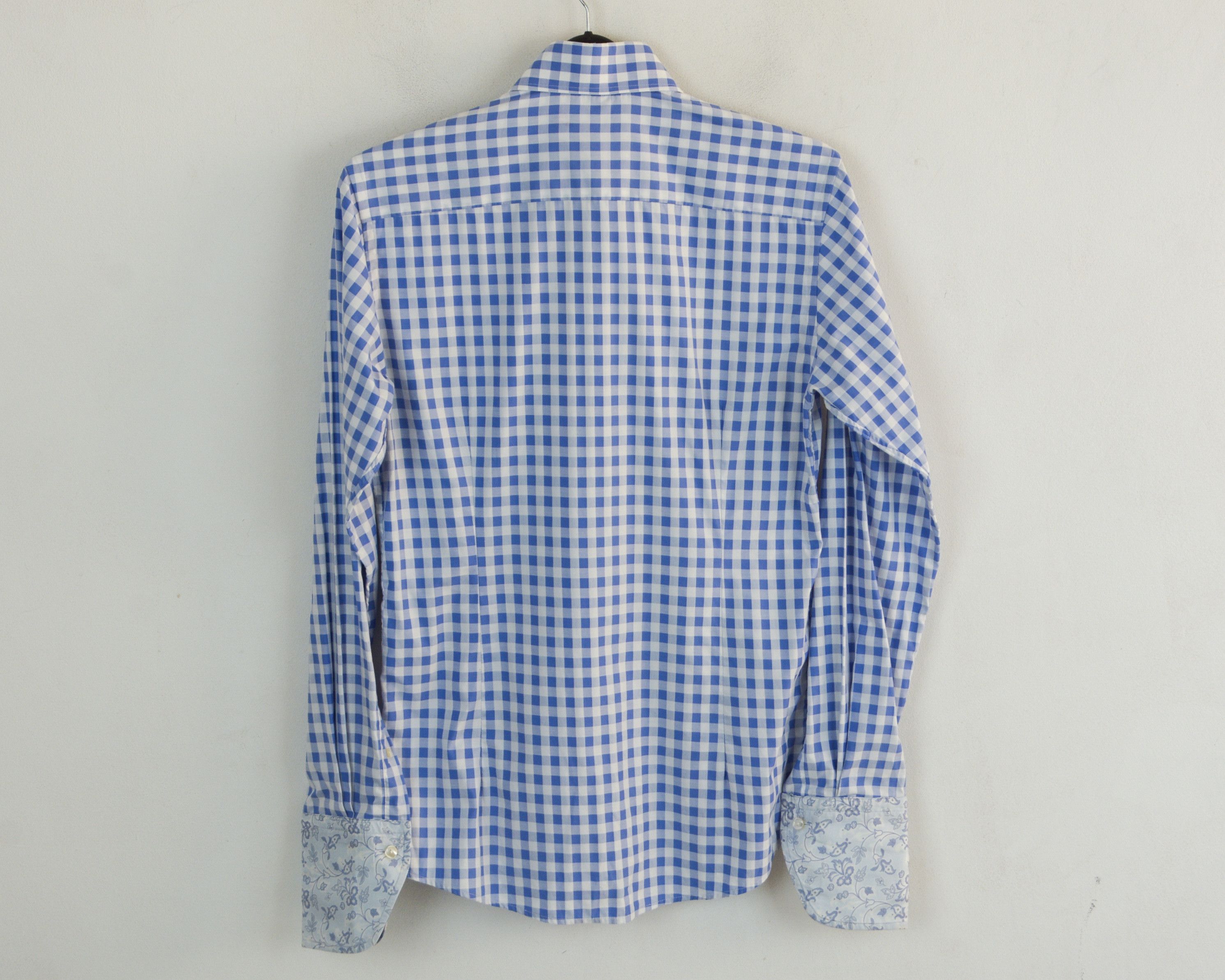 Eton Mens M Shirt 15 1/2" Size 39 Slim Double cuffs Plaid Shirt Size US M / EU 48-50 / 2 - 3 Thumbnail