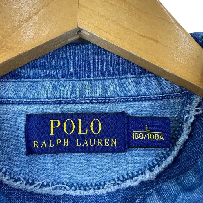 Polo Ralph Lauren Vintage POLO RALPH LAUREN Natural Dye Pure Indigo Tee Shirt Size US L / EU 52-54 / 3 - 4 Thumbnail