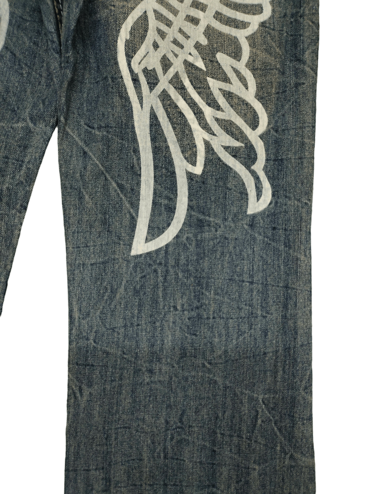 If Six Was Nine Flare Baggy Jean Agate Label Wings Distress Bootcut Wide Leg Size US 34 / EU 50 - 6 Thumbnail