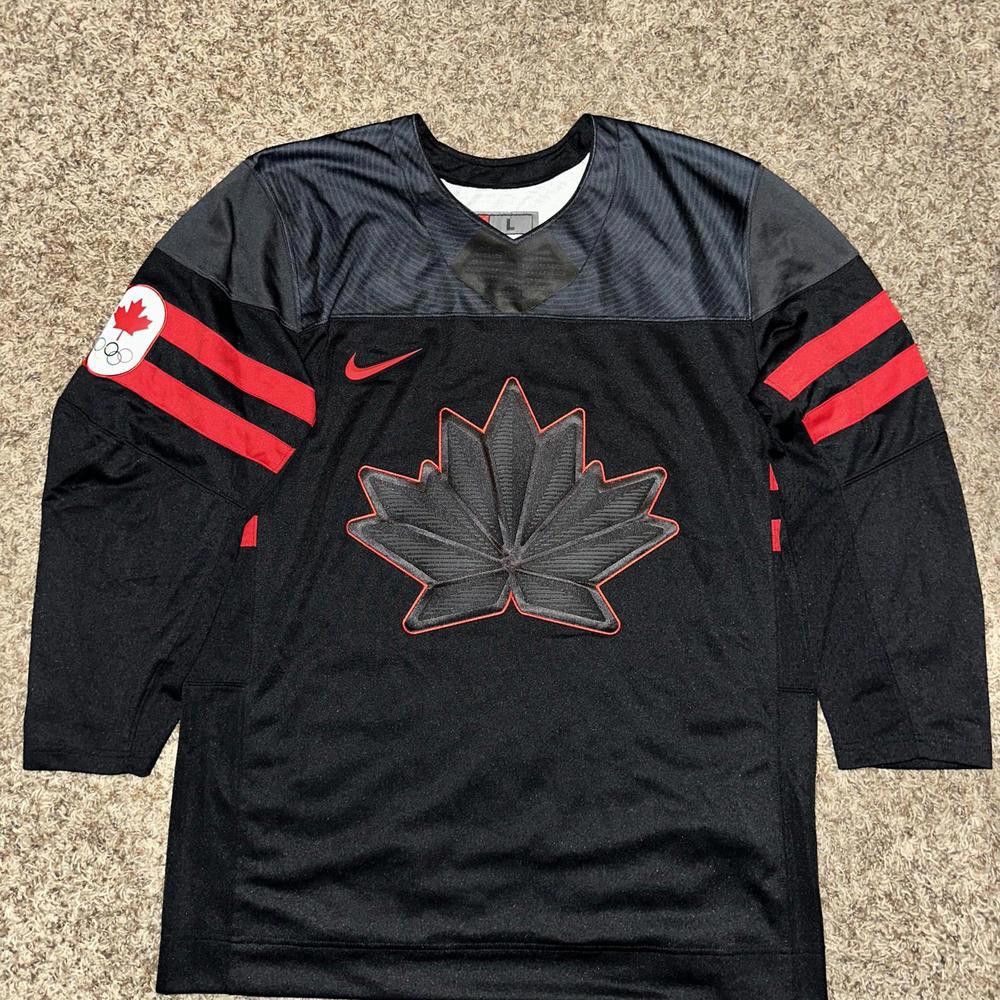 image of Men's Nike Black Hockey Team Canada 2022 Olympics Jersey (Size XL)