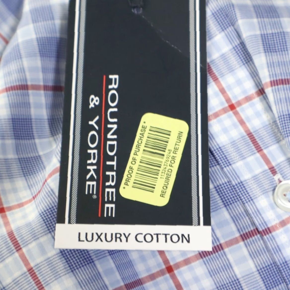Roundtree & Yorke Roundtree & York Luxury Cotton Plaid Button Up Shirt Blue Men's L Size US L / EU 52-54 / 3 - 7 Thumbnail