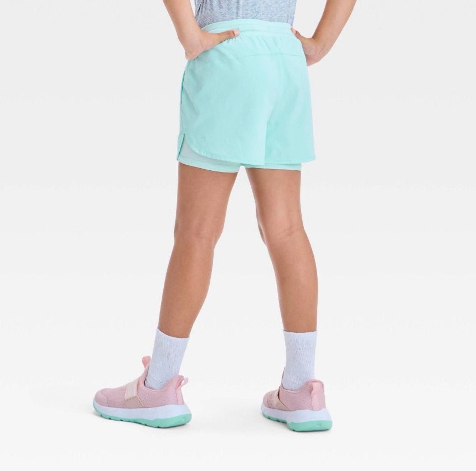 Other All in Motion Girls 10/12 Mint Green Athletic Shorts Size 24" / US 00 / IT 34 - 2 Thumbnail