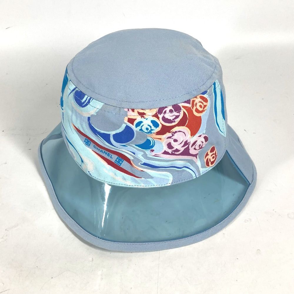 Chanel Chanel Sports Cc Coma Mark Camellia Hat Chapeau Bucket Bob Vinyl Cotton Women Blue Size ONE SIZE - 1 Thumbnail