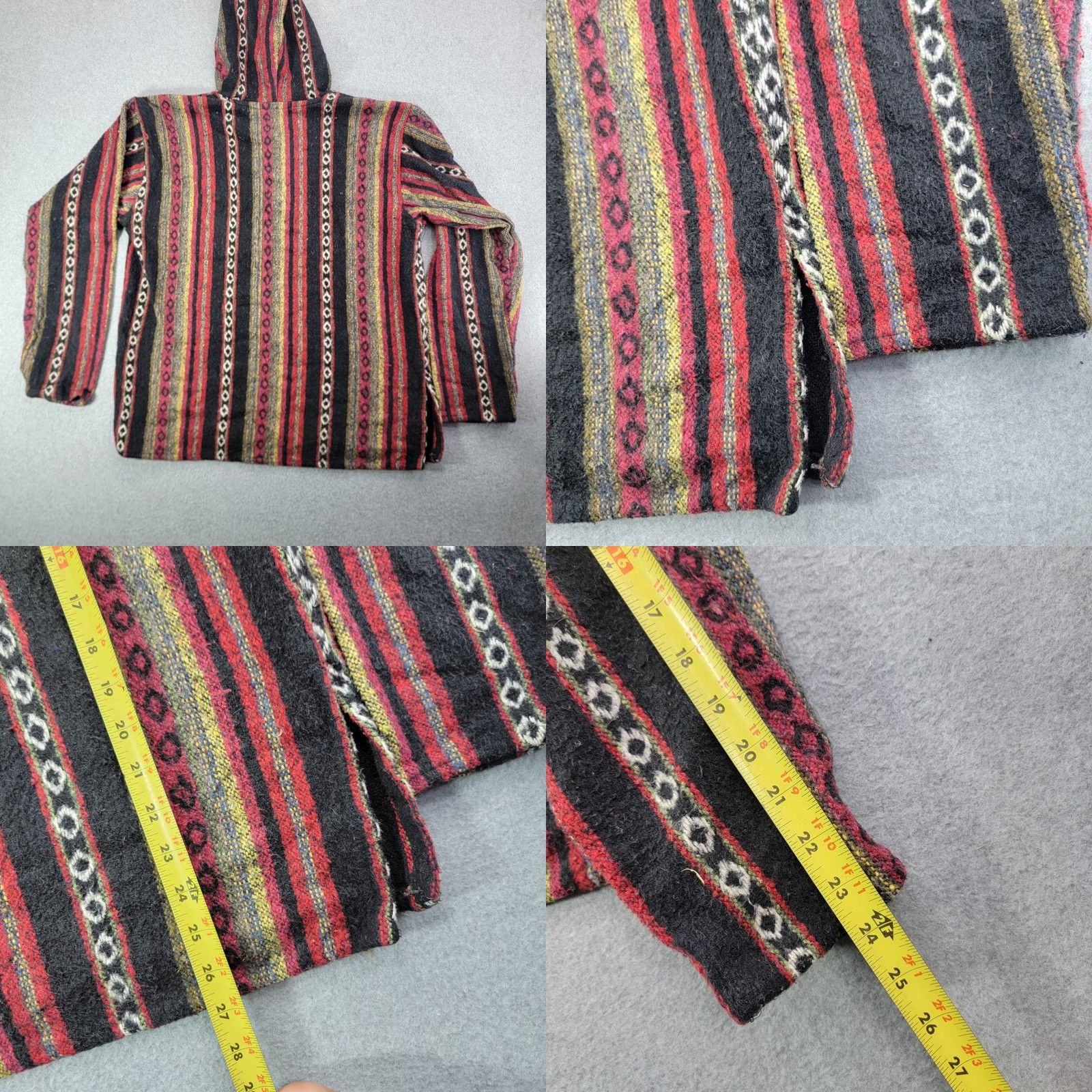 Vintage VINTAGE Mens Baja Hoodie Pullover 100% Cotton Made in Nepal Striped Toggle Button Large Size US L / EU 52-54 / 3 - 8 Thumbnail