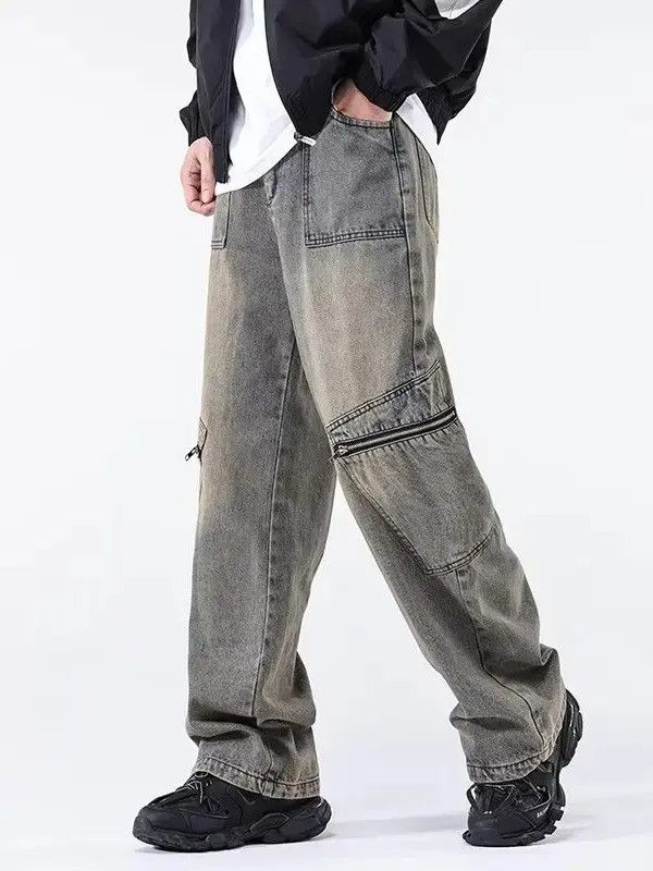 Japanese Brand Retro loose straight leg wide leg jeans Size US 30 / EU 46 - 3 Thumbnail