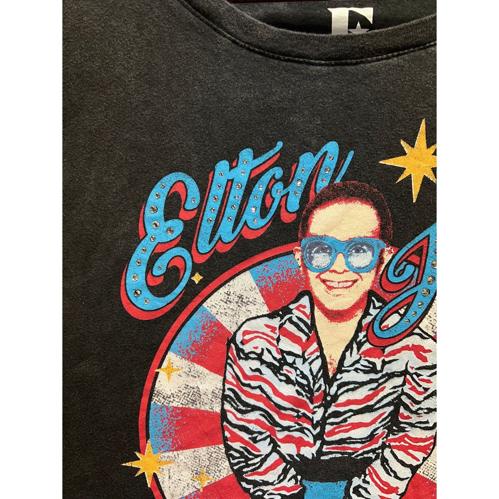 Band Tees Womens Elton John Rocket Man Shirt Graphic Music Tee Top 2XL Size XXL / US 16-18 / IT 52-54 - 3 Thumbnail
