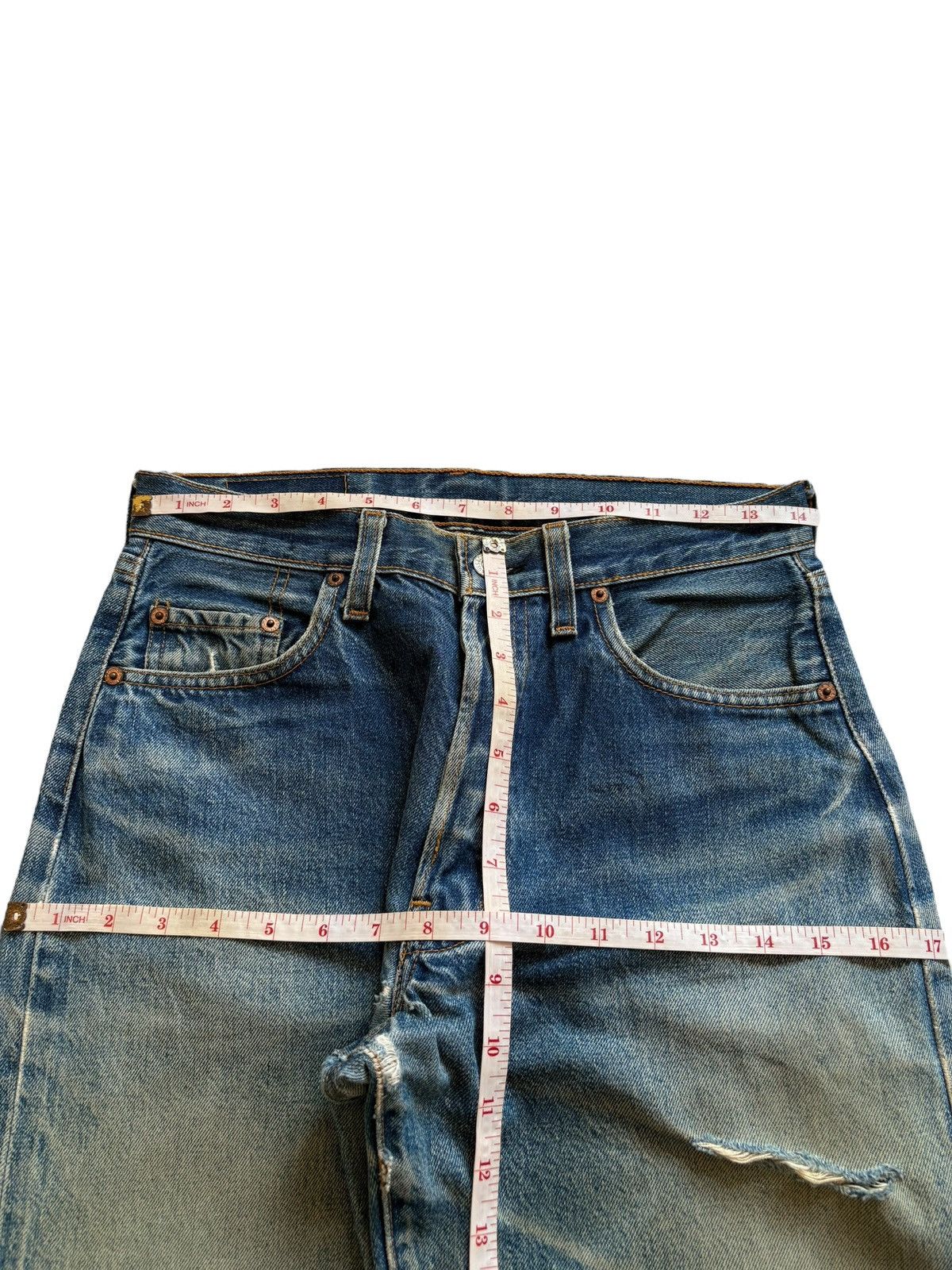 Levi's Vintage 80s Levis 501 Big E Selvedge Loose Jean Button 555 Size US 29 - 14 Thumbnail