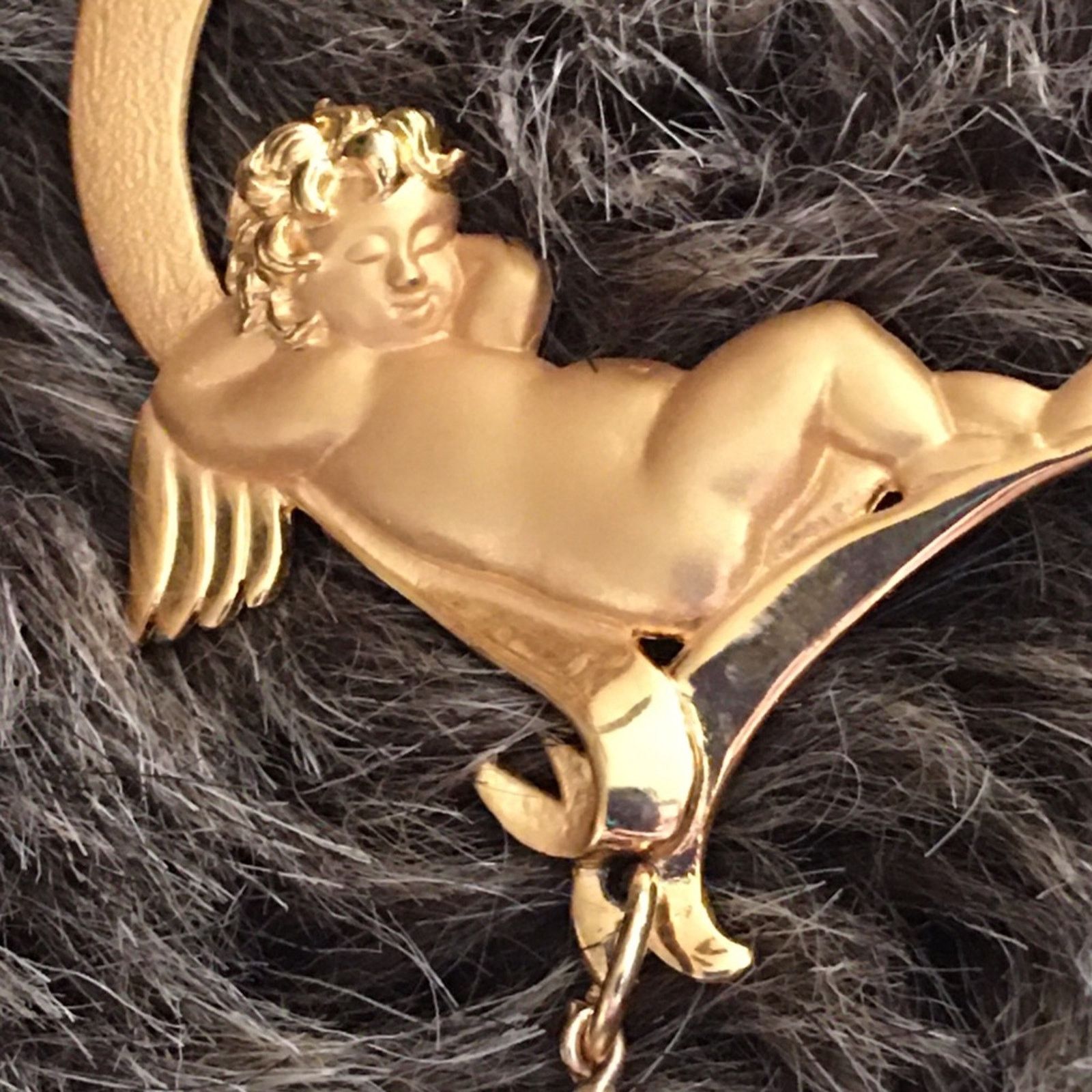 Vintage Vintage Jonette gold tone cherub brooch pin Size ONE SIZE - 3 Thumbnail