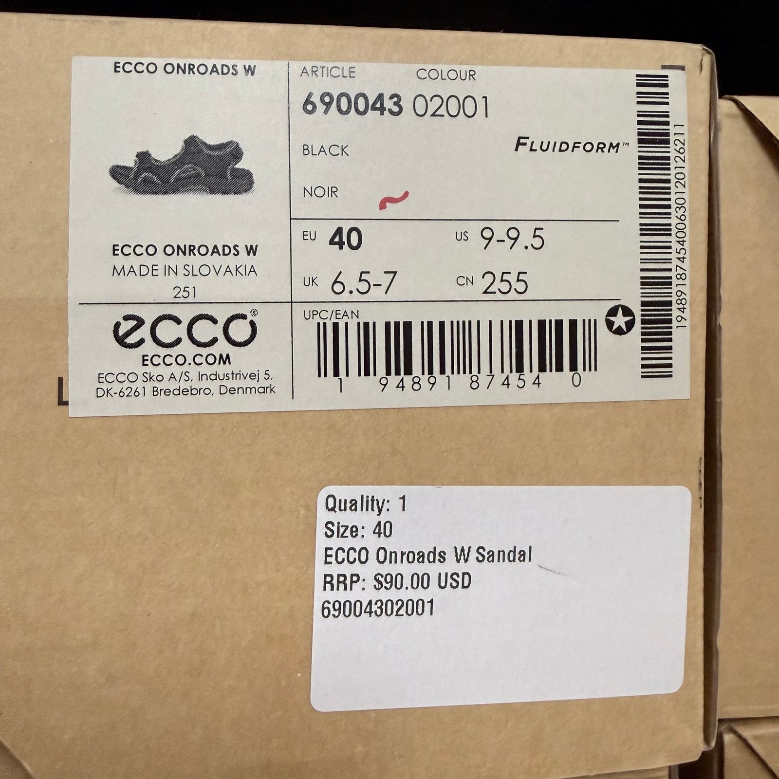 Ecco ECCO WOMEN'S 40 ONROADS WOMEN'S OUTDOOR SANDALS BLACK SUEDE Size US 9 / IT 39 - 5 Thumbnail