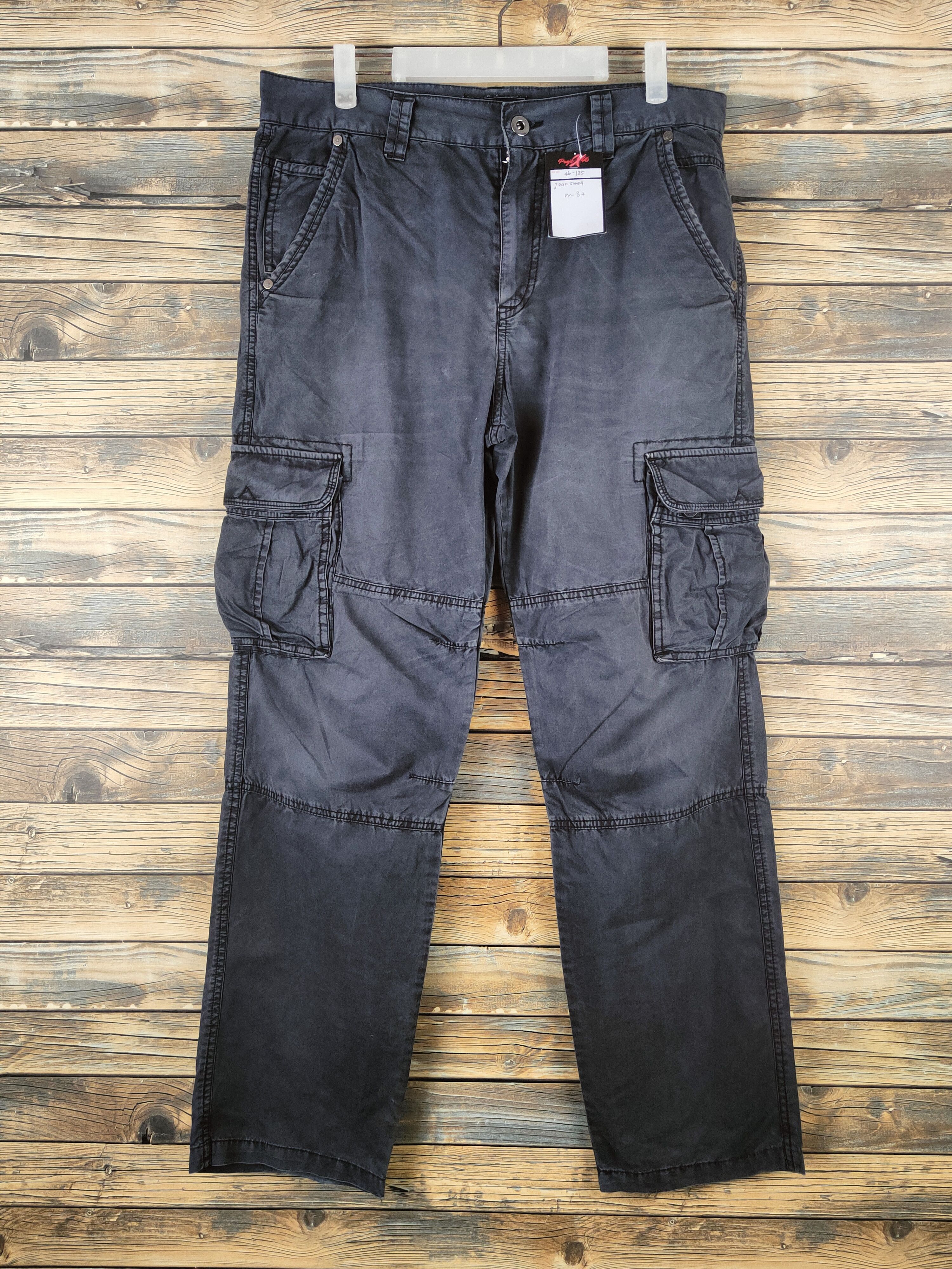 Japanese Brand DL Jeansweat Black Faded Multipocket Cargo Pants #46-135 Size US 32 / EU 48 - 1 Thumbnail
