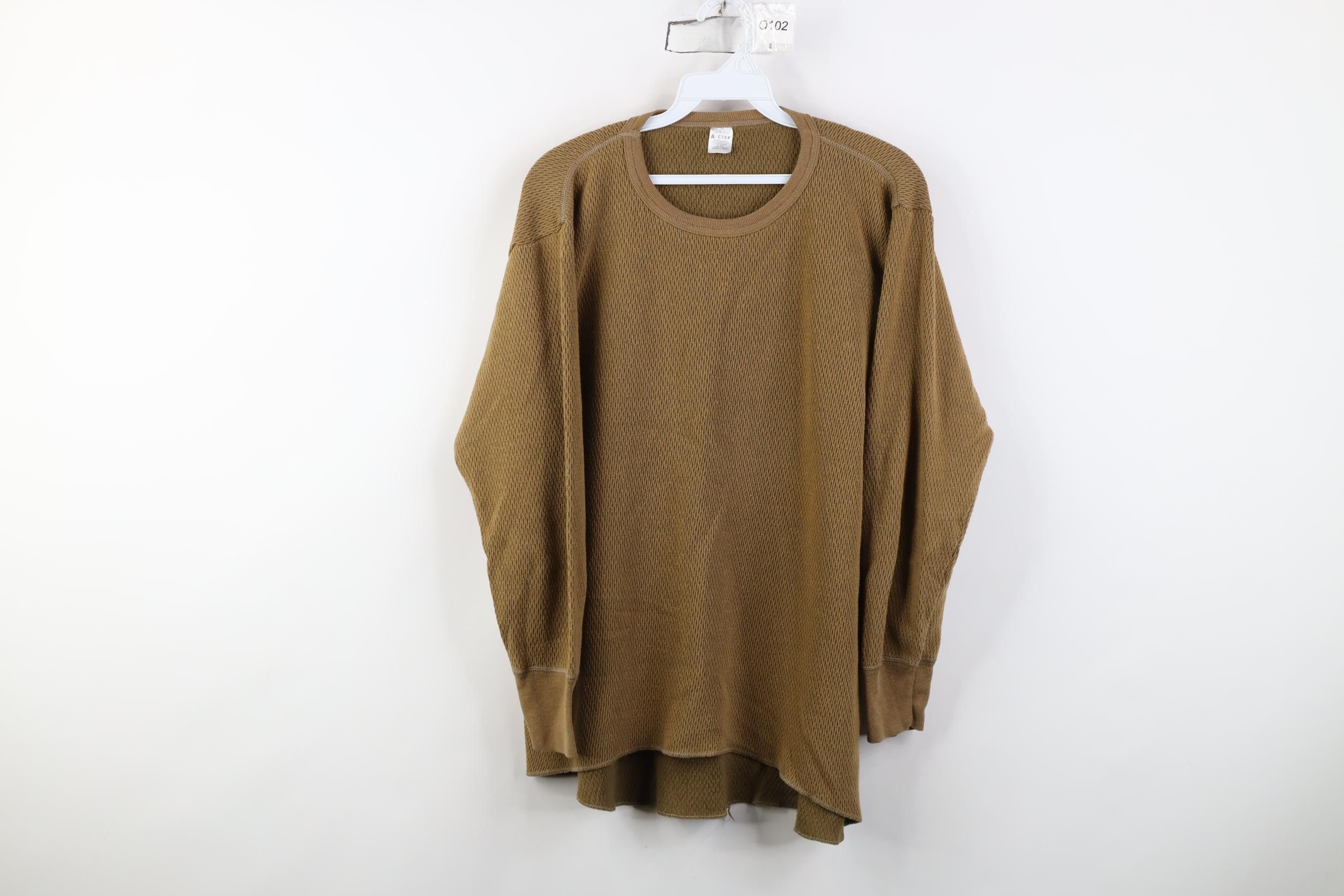 Vintage Vintage 90s Streetwear Thermal Waffle Knit T-Shirt Breen Size US XL / EU 56 / 4 - 1 Thumbnail