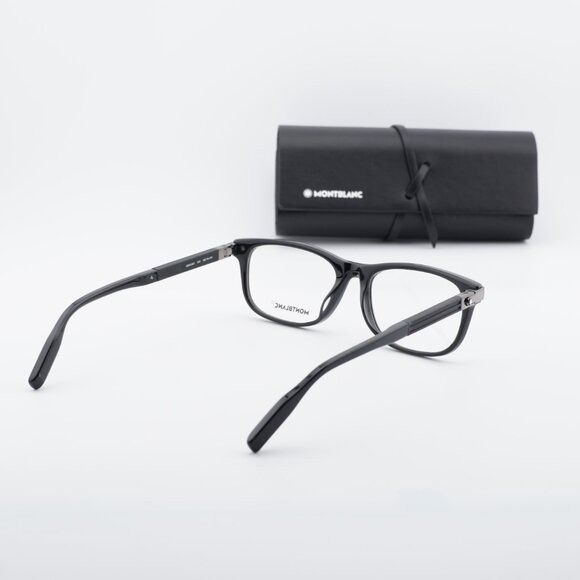 Montblanc Montblanc MB0036O 005 Eyeglasses Black 56mm Rectangle Frame Size ONE SIZE - 9 Thumbnail