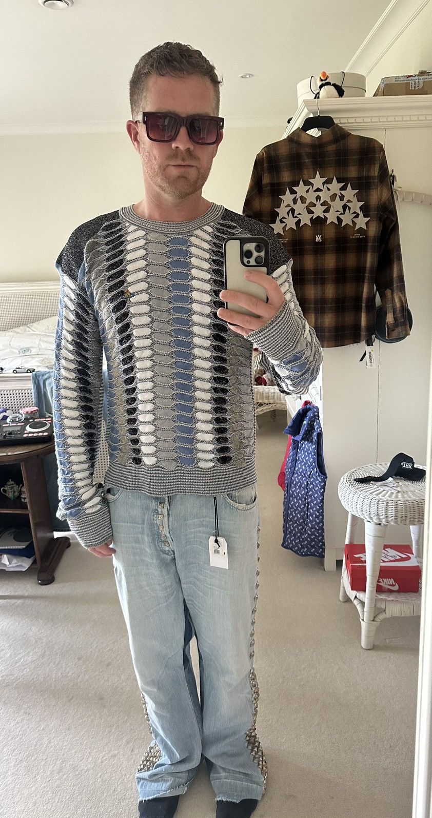Vivienne Westwood $960 Vivienne Westwood Marcel jumper metallic lamé sweater Size US L / EU 52-54 / 3 - 5 Thumbnail