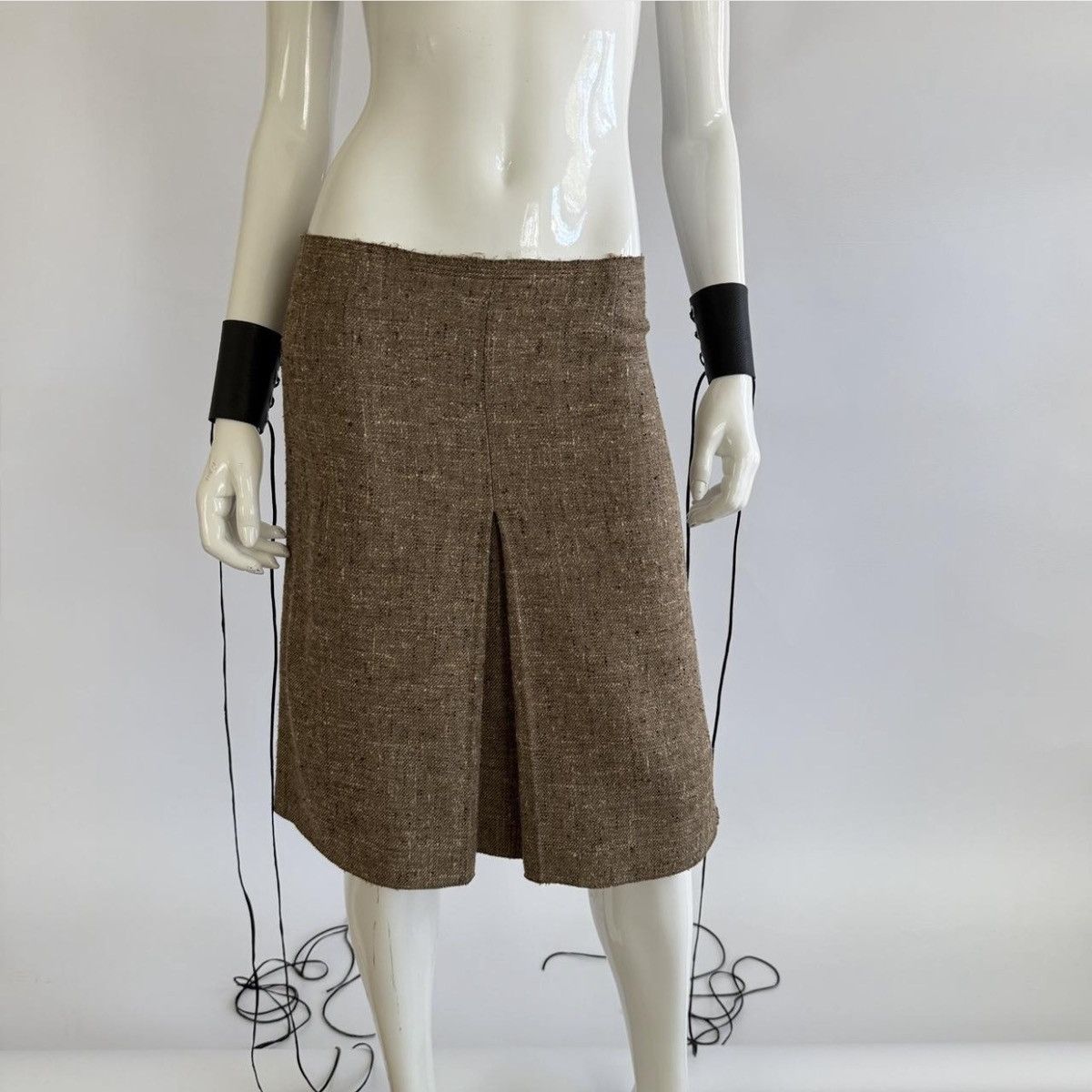 Prada Prada Archival Vintage 2000 Low Rise Box Pleat Midi Skirt Size 28" / US 6 / IT 42 - 6 Thumbnail