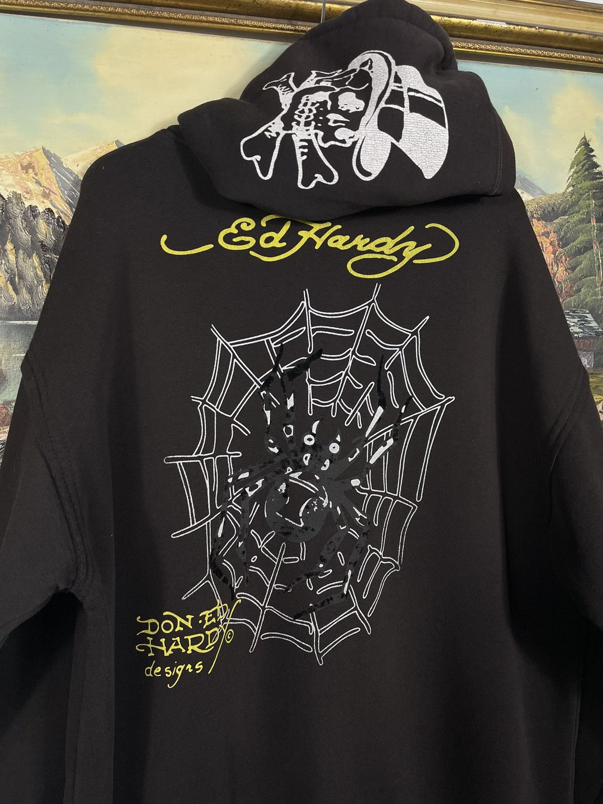 Christian Audigier Ed Hardy Retro 00s Hoodie With Crystals Affliction Grunge Size US XXL / EU 58 / 5 - 10 Thumbnail