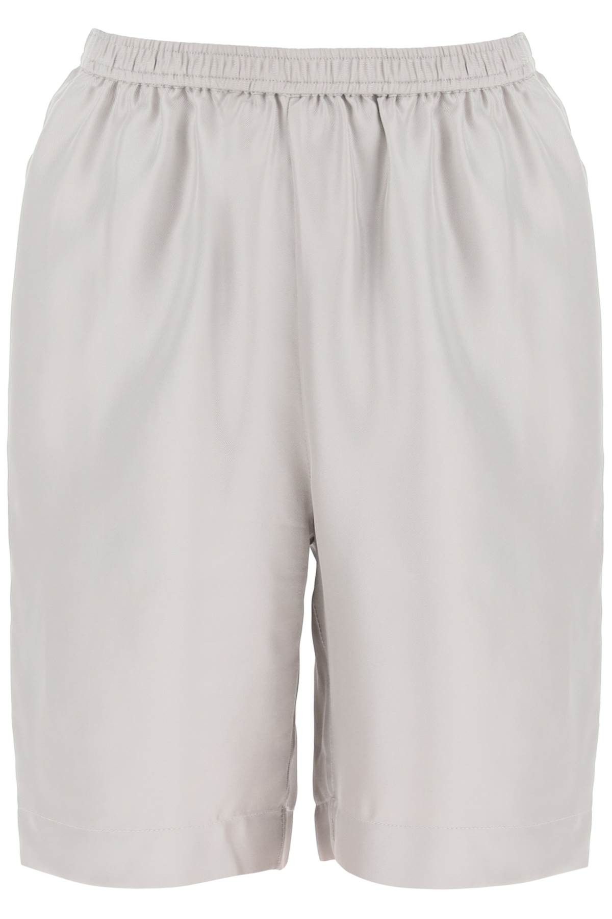 image of Loulou Studio Shorts Zinia In Seta in Grigio, Women's (Size 24)