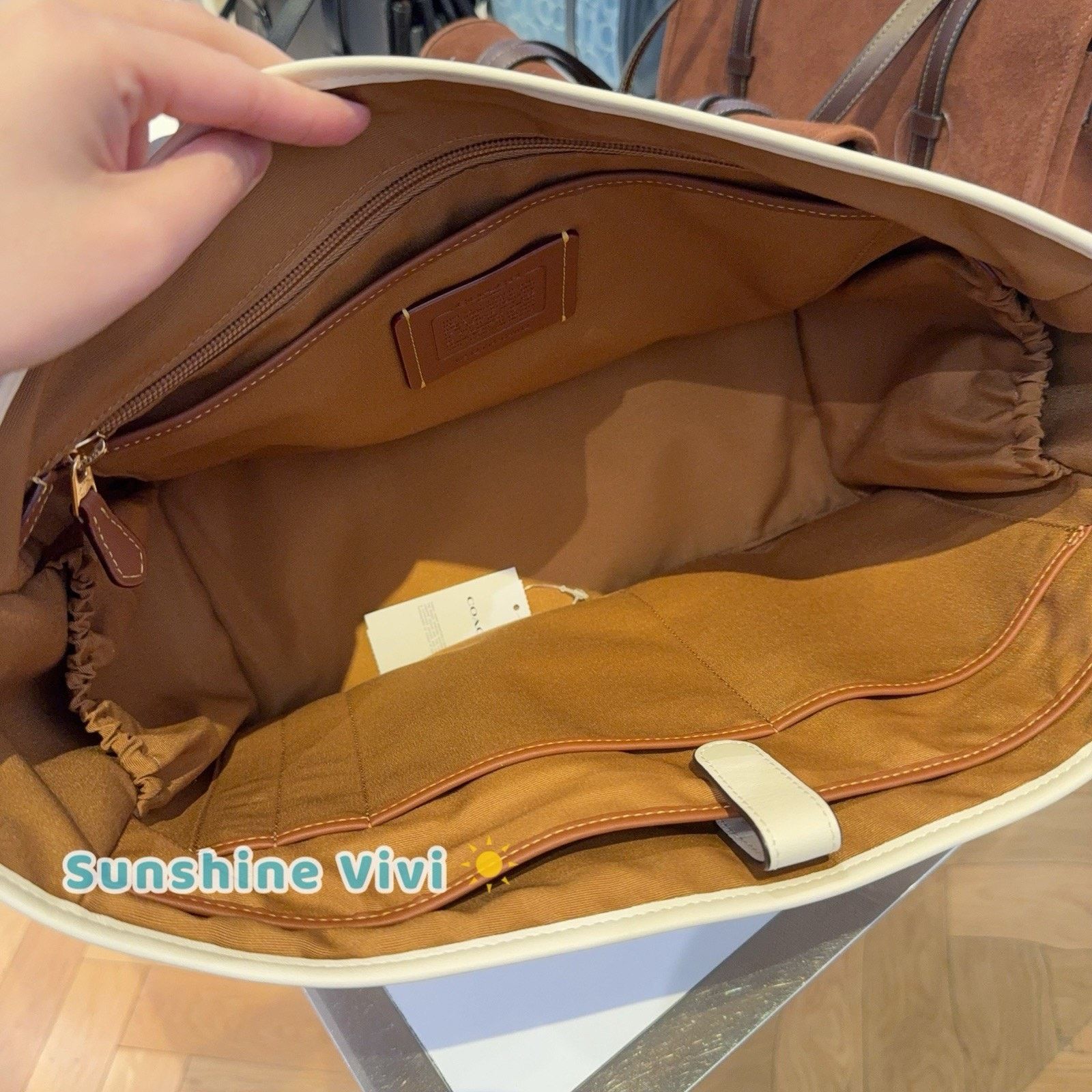 Coach NWT Coach Large Tote Bag Insert Canvas Leather Chalk C4812 Size ONE SIZE - 4 Thumbnail