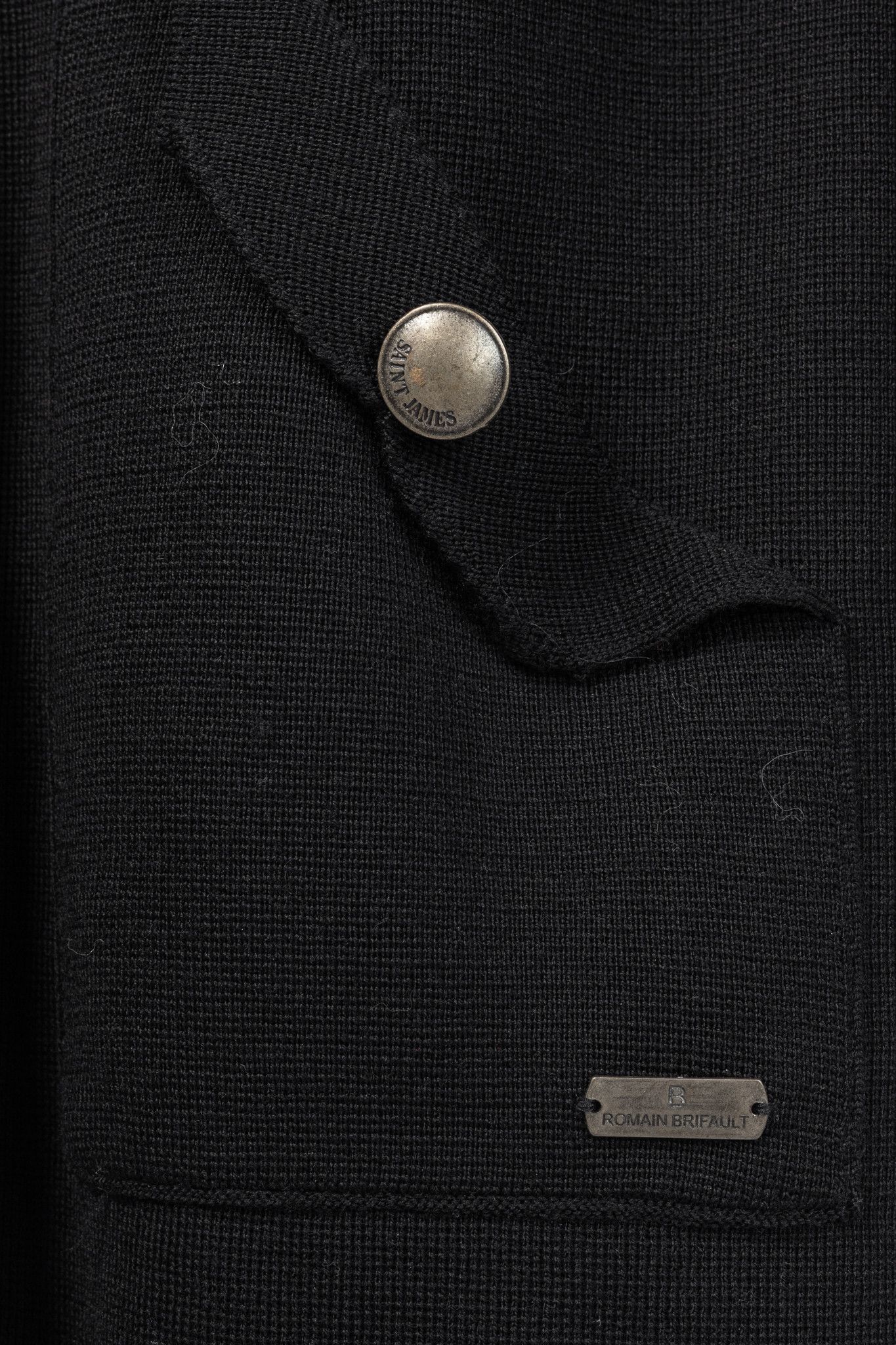 Saint James Saint James Black Wool Collared Cardigan Size L / US 10 / IT 46 - 8 Thumbnail