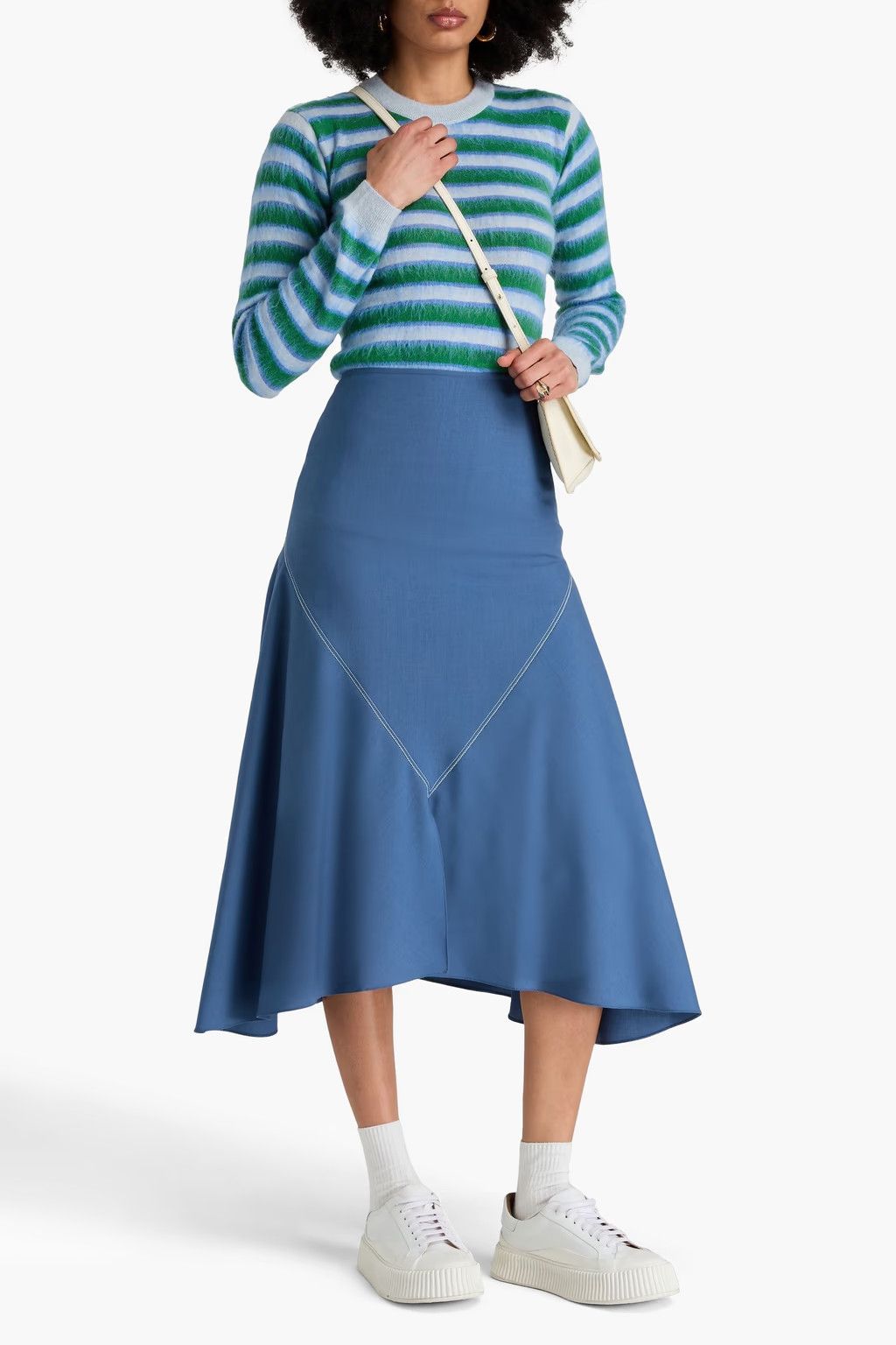 Marni o1y1125 Midi Skirt in Pastel Blue Size 30" / US 8 / IT 44 - 2 Thumbnail