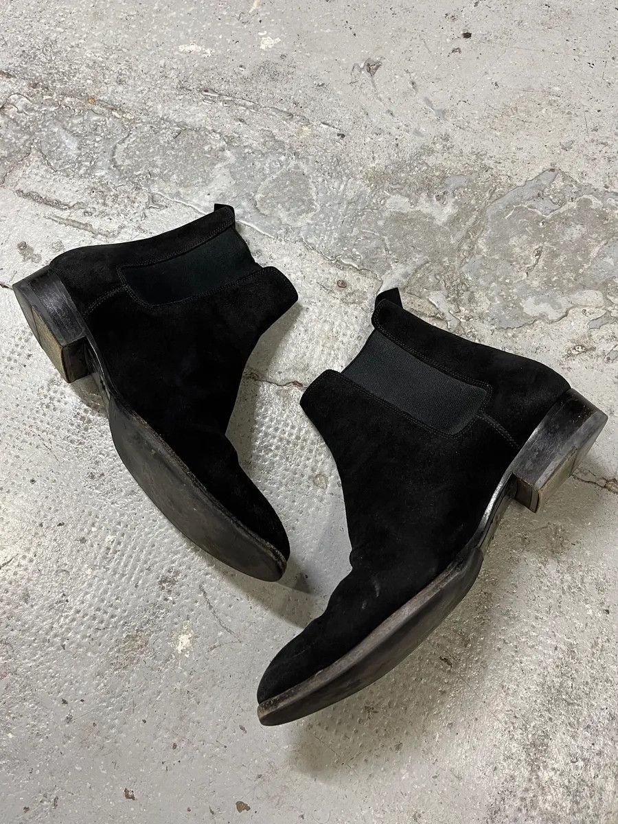 Designer × Saint Laurent Paris × Vintage Saint Laurent Black Suede Leather Ankle Boots Size US 7 / EU 40 - 3 Thumbnail