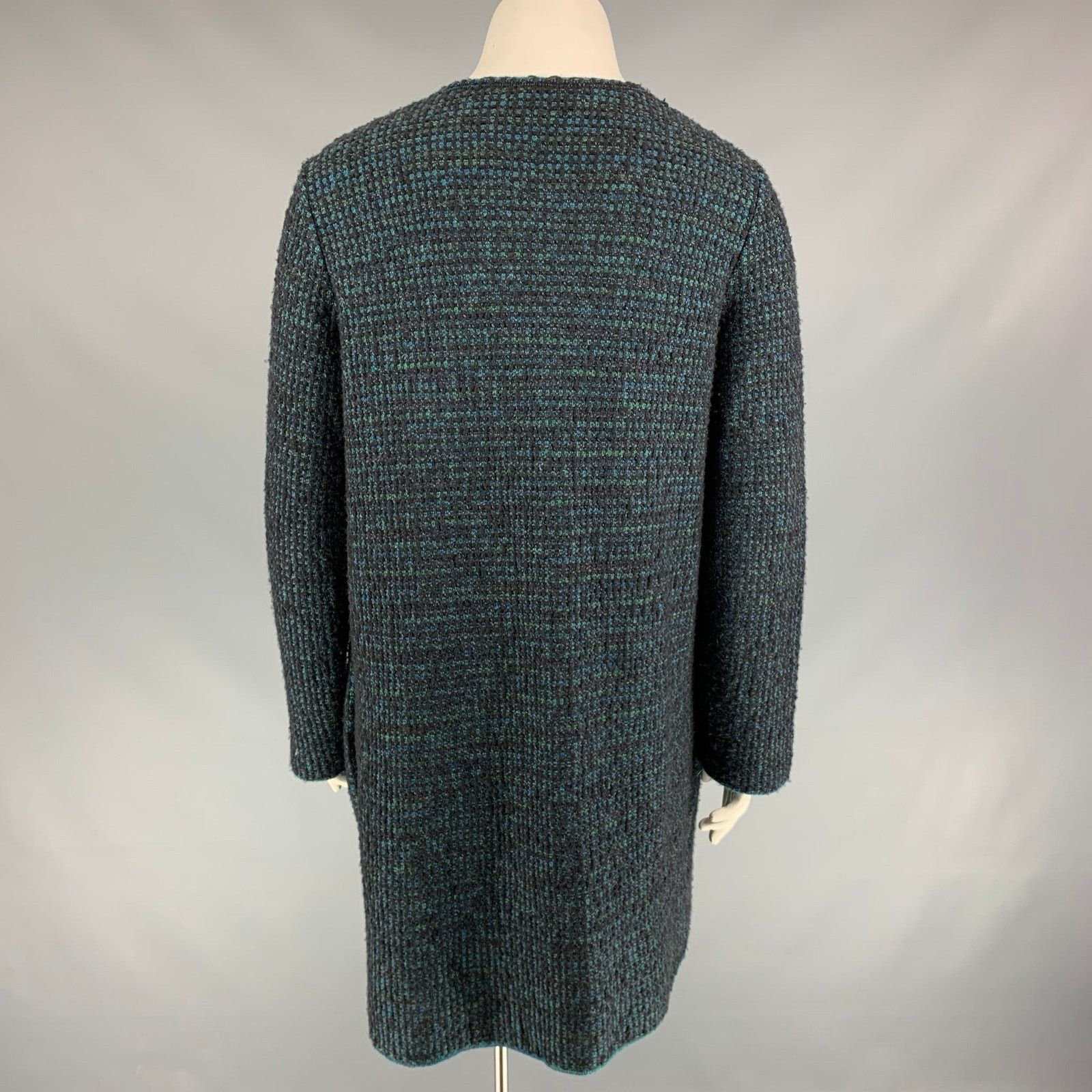 Other M MISSONI Size 10 Charcoal Green Knit Wool Blend Coat Size L / US 10 / IT 46 - 4 Thumbnail