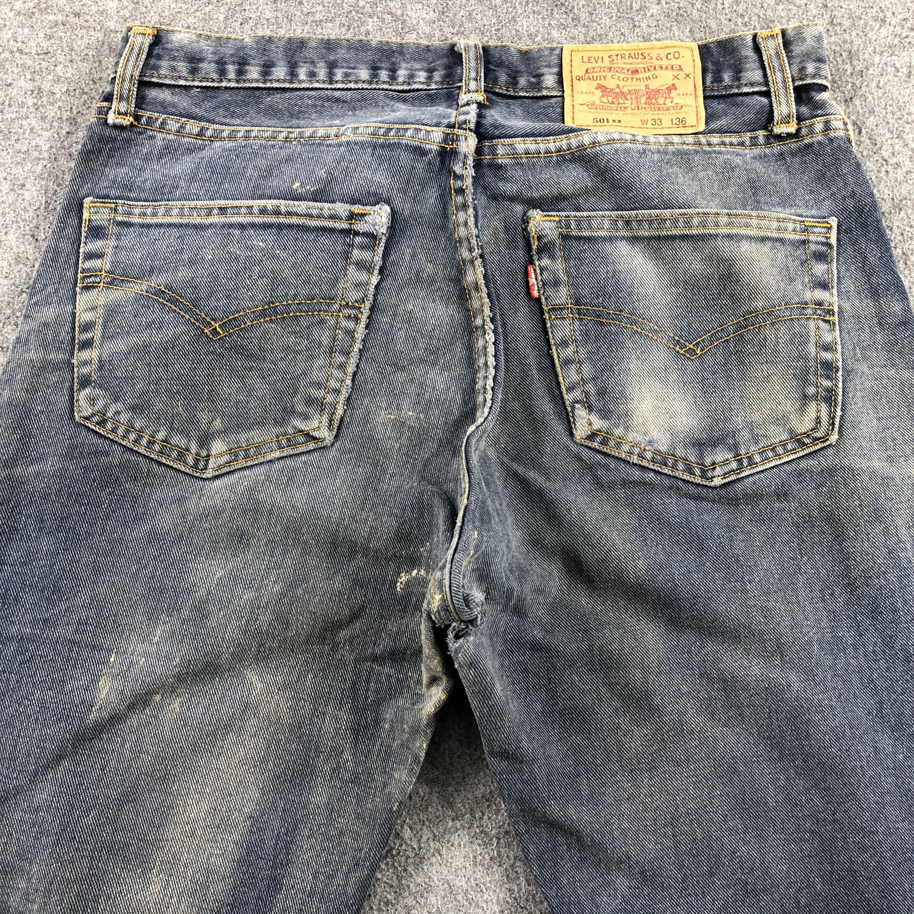 Levi's 90s Vintage Ripped Levis 501 Earth Tone Jeans-J1563 Size US 32 / EU 48 - 4 Thumbnail
