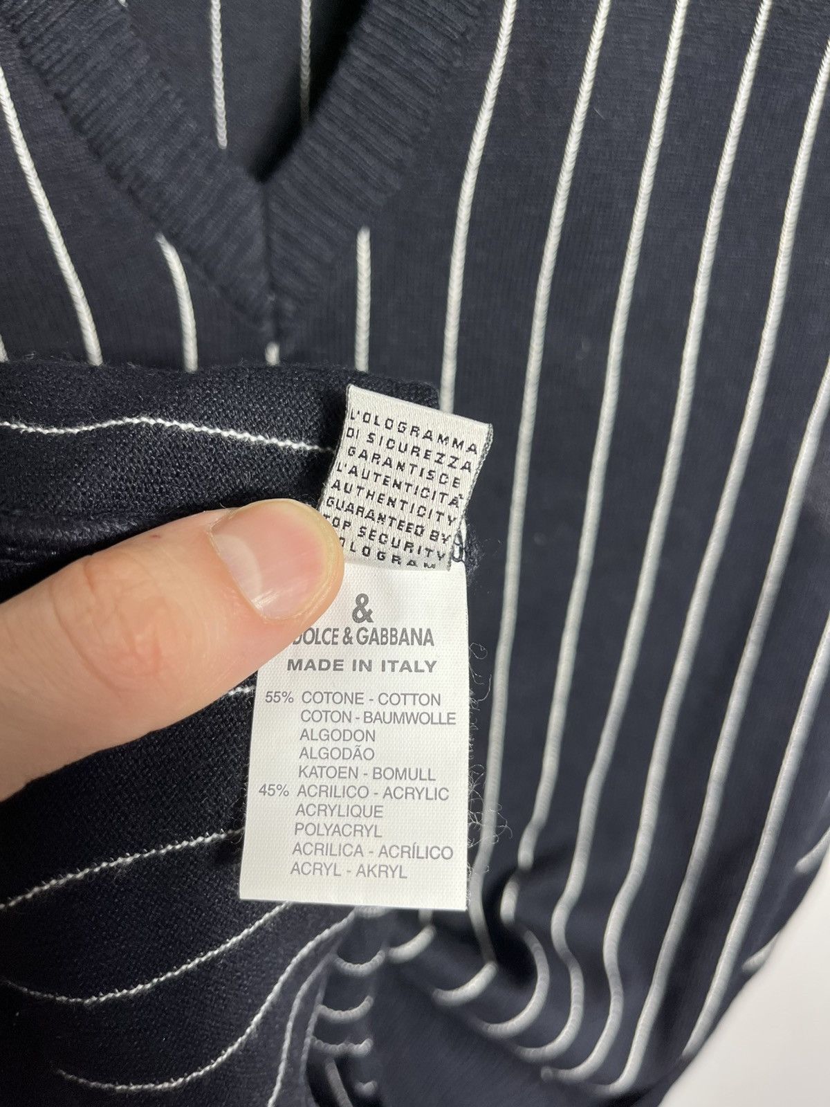 Dolce & Gabbana Dolce & Gabbana Mens Vest Sleeveless Cotton Striped Claasic Size US M / EU 48-50 / 2 - 6 Thumbnail
