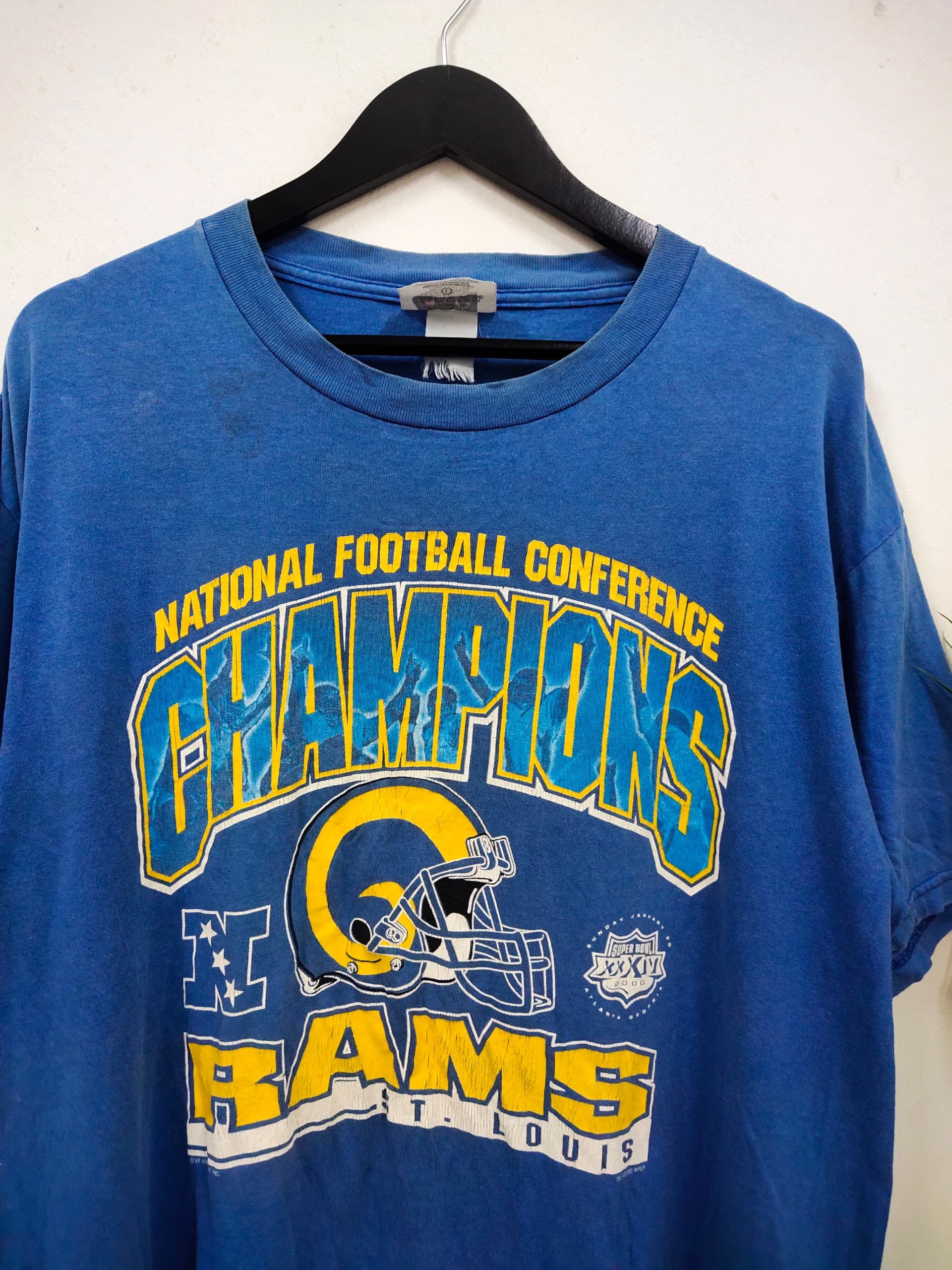 NFL Vintage 2000 St Louise Rams NFL Football promo t shirt rare Size US L / EU 52-54 / 3 - 6 Thumbnail