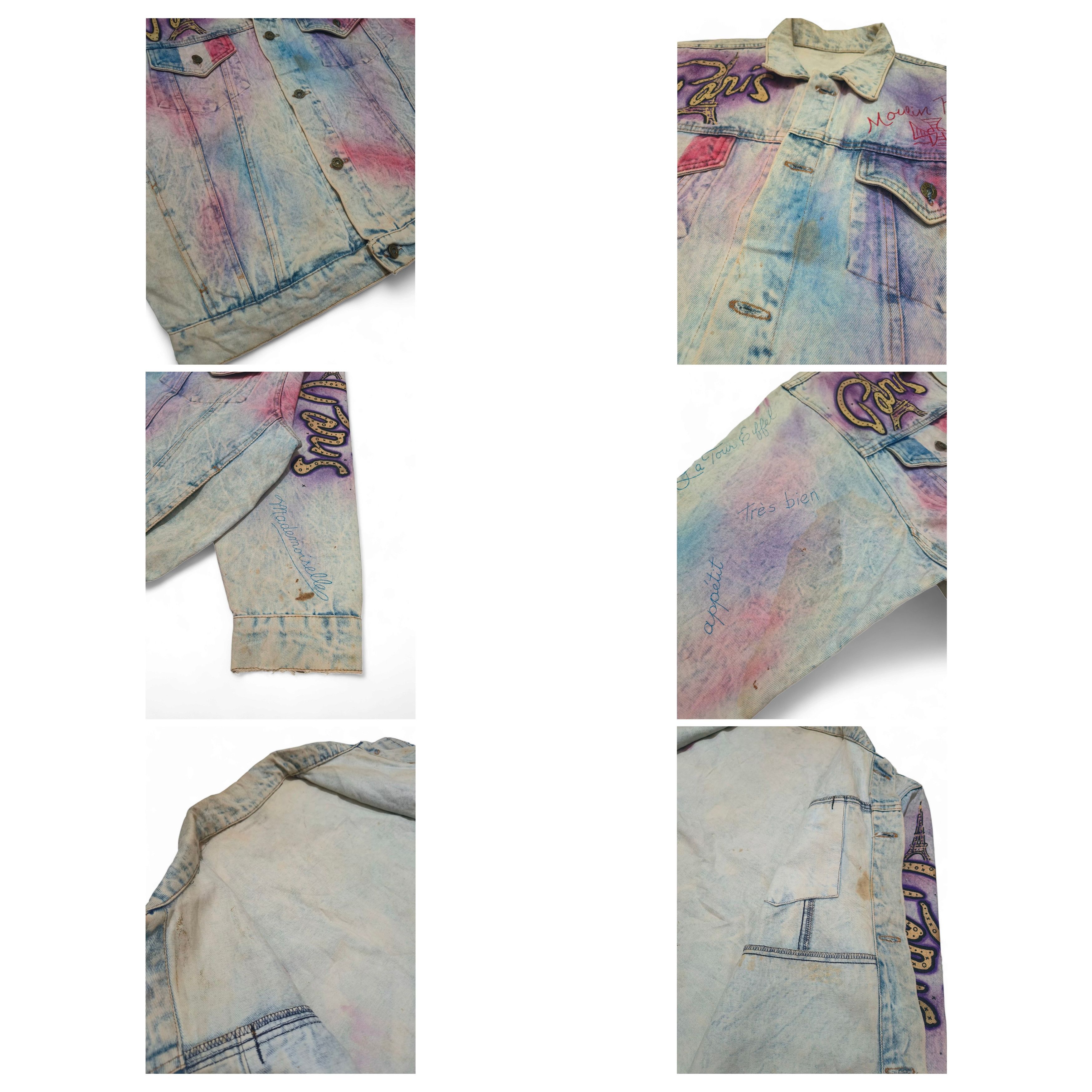 Designer Vintage 80s "T. Alamo" Style Inspired PARIS Denim Jacket Size US L / EU 52-54 / 3 - 9 Thumbnail