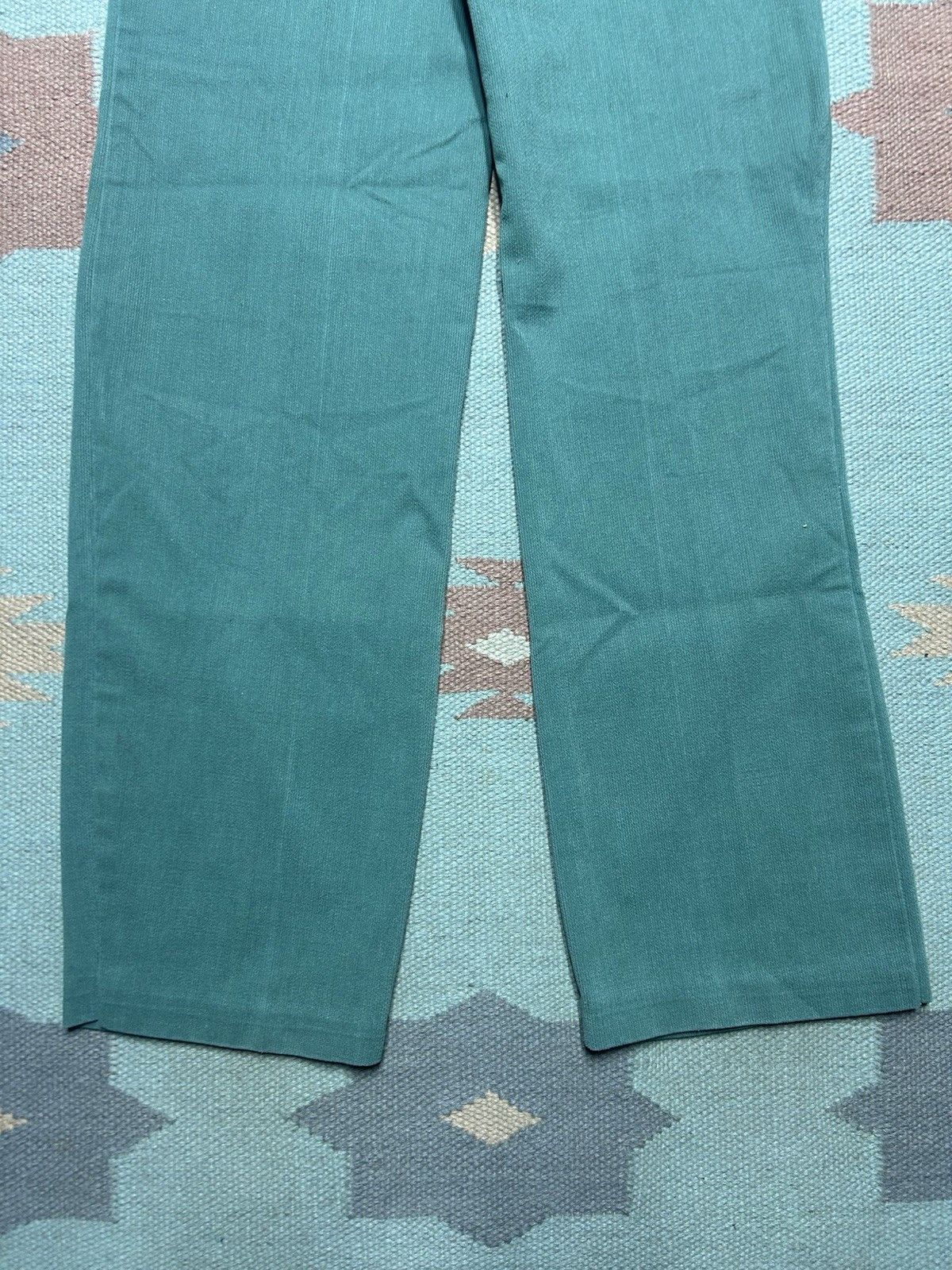 Vintage 1960s pique pants micro corduroy teal turquois tapered 26x31 Size 26" / US 2 / IT 38 - 9 Thumbnail