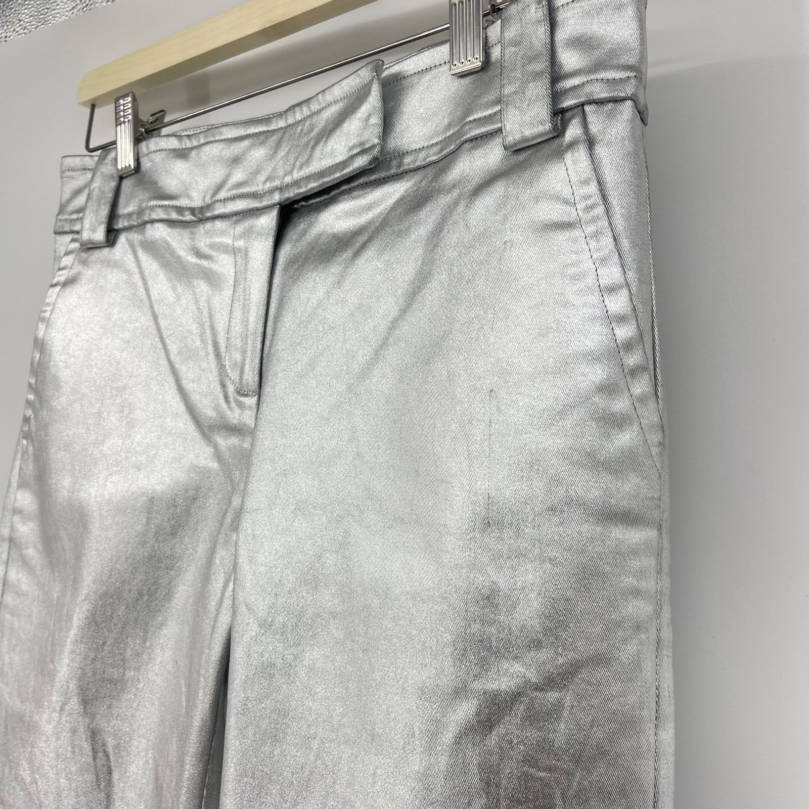KHAITE KHAITE | Dresden Silver Metallic Low Rise Ankle Zip Pants 4 Size 27" / US 4 / IT 40 - 10 Thumbnail