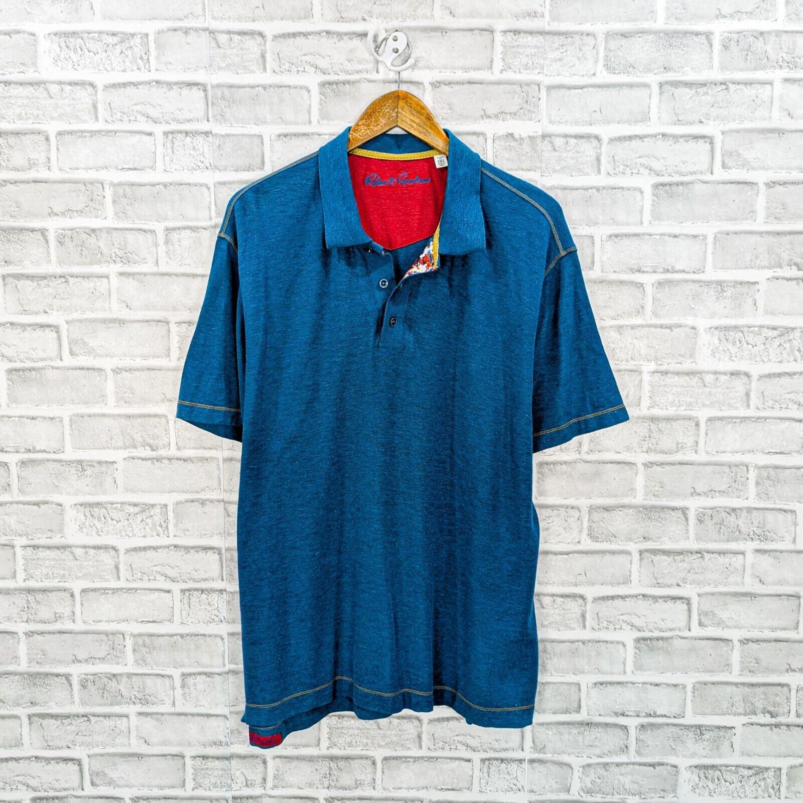 Robert Graham Robert Graham Men's Short Sleeve Polo Shirt in Blue Size US XXL / EU 58 / 5 - 1 Thumbnail