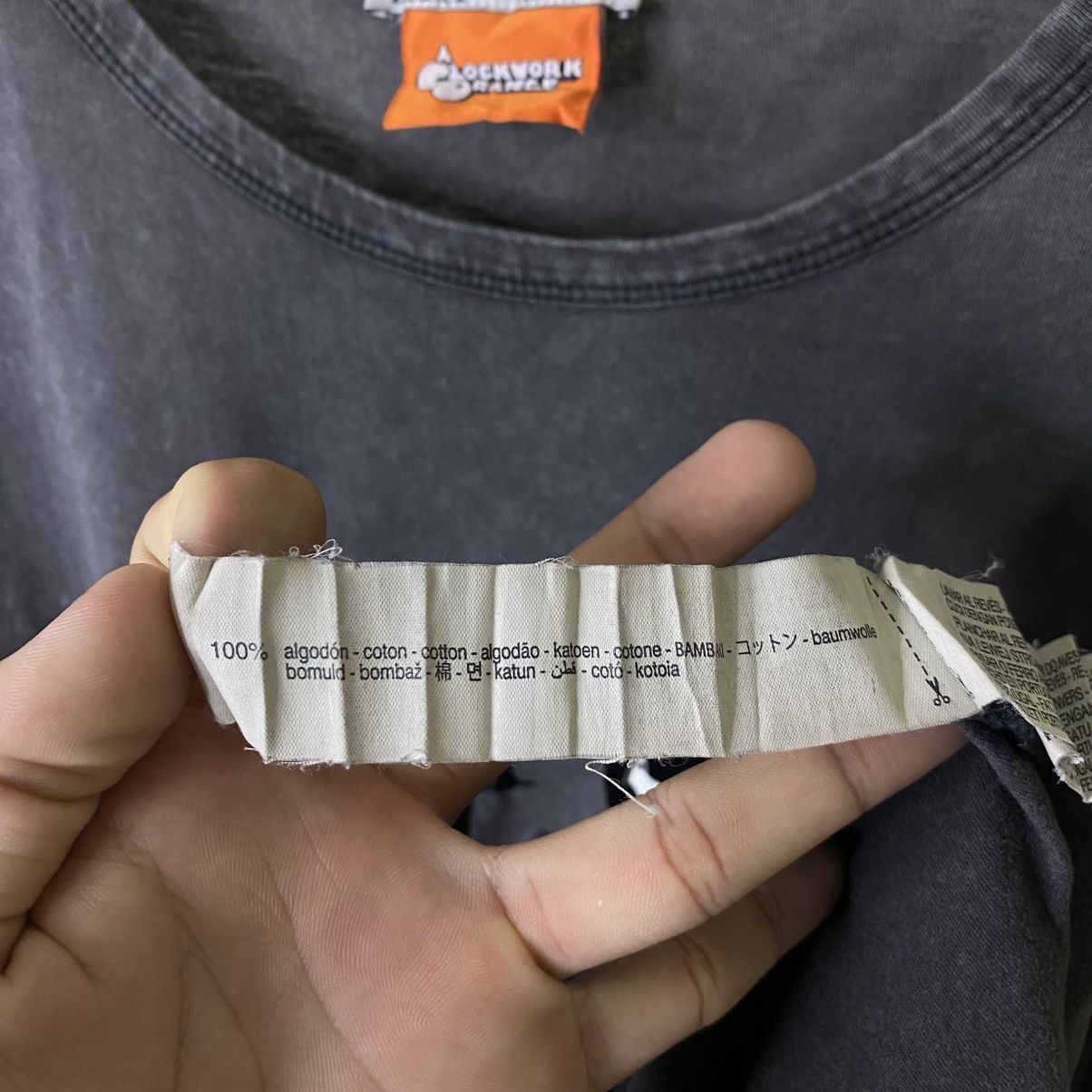 Zara Stanley Kubrick Film Clockwork Orange Grey Stone Washed Tee Size US L / EU 52-54 / 3 - 7 Thumbnail