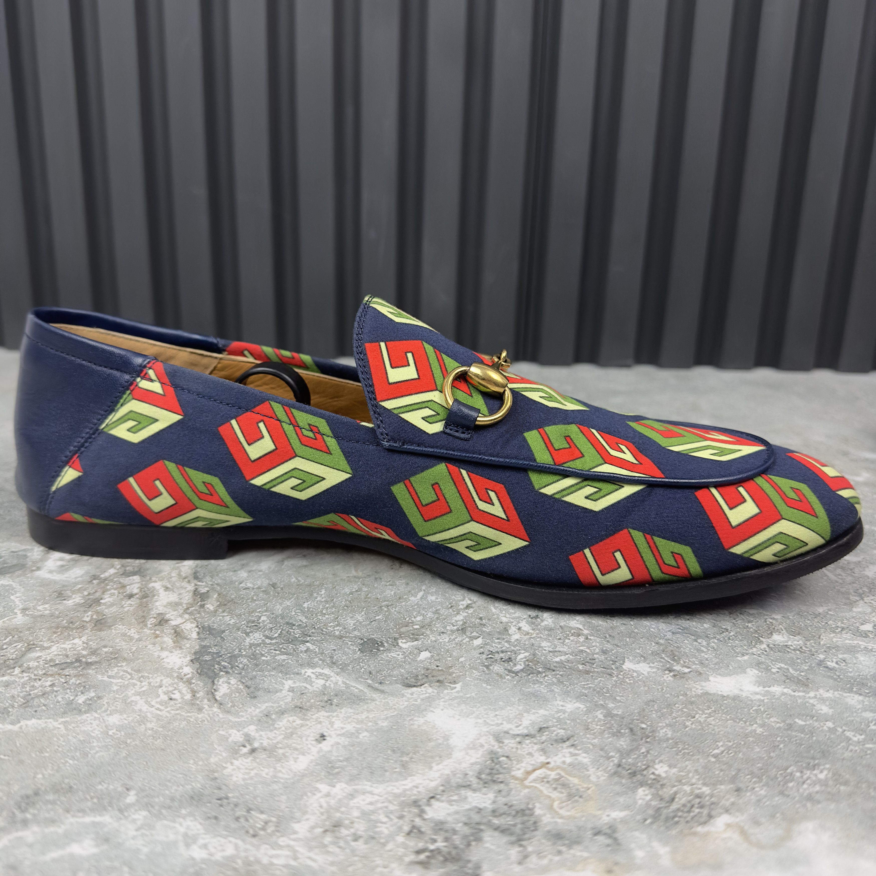 Canvas Mr. Porter Cube Horsebit Loafers