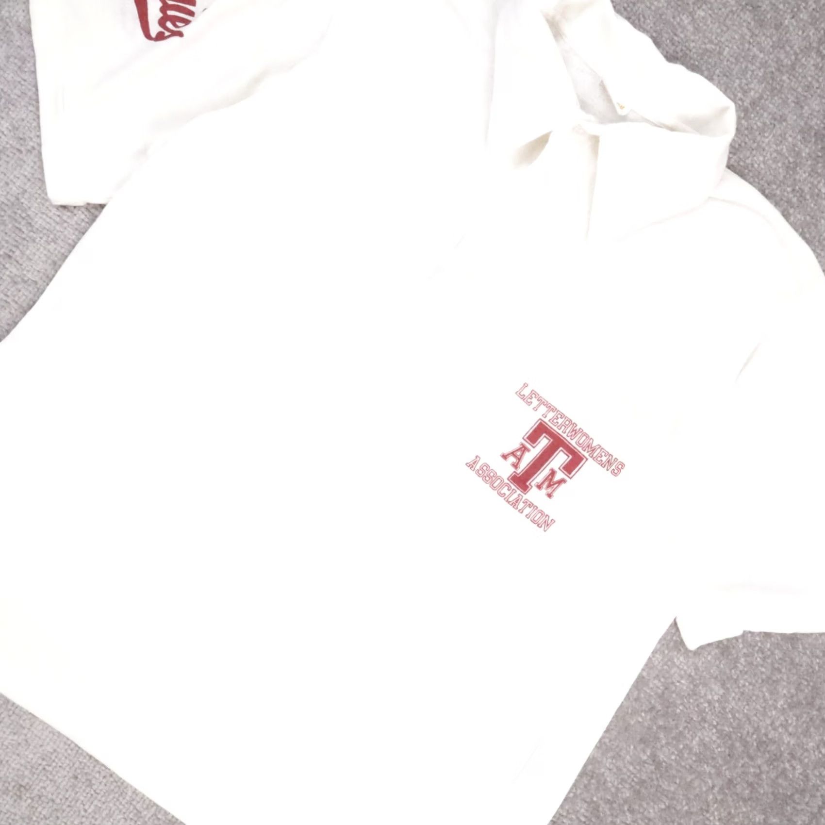 Vintage VTG 80s Texas A& University Aggies Football Medium White Short Sleeve Polo - Vintage 80s Size 32" / US 10 / IT 46 - 6 Thumbnail