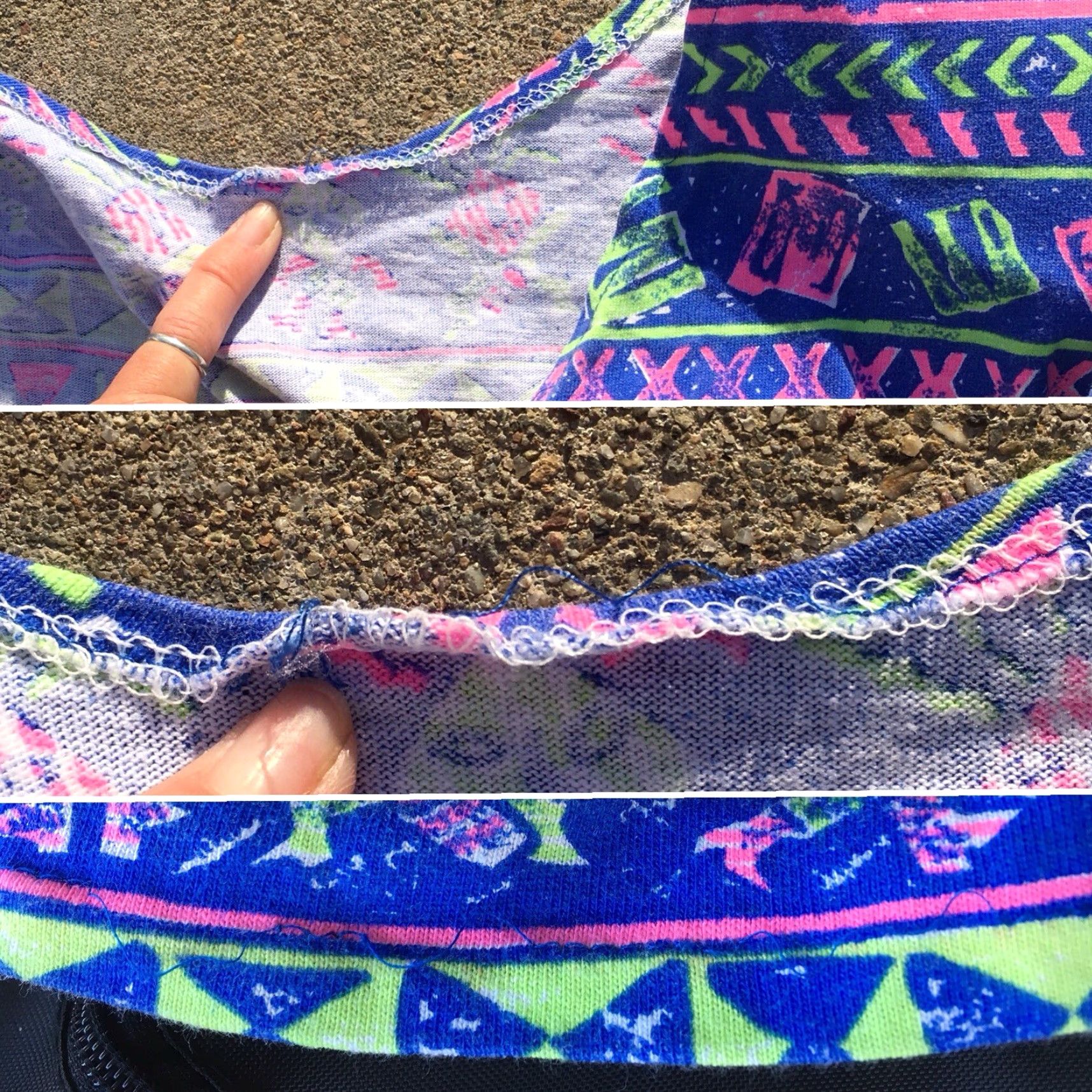 Vintage Vtg Meta Sport Shorts & Crop Top Tee 80s Neon Geometric 1980s Size L runs small Size L / US 10 / IT 46 - 6 Thumbnail