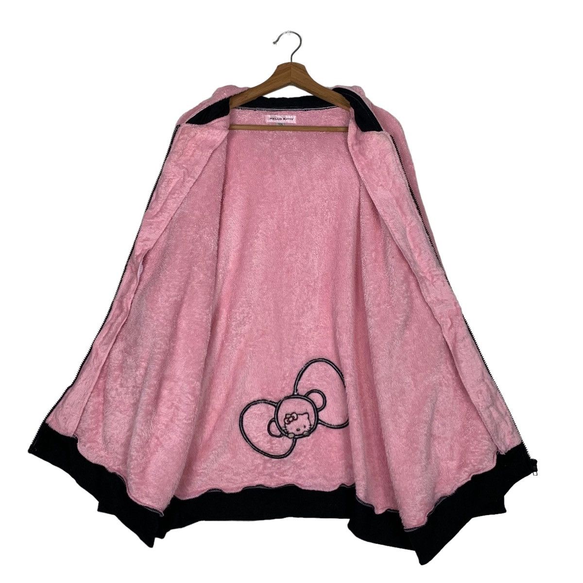 Japanese Brand HELLO KITTY EMBROIDERY LOGO PINK FLEECE HODDIES #0095-C6 Size US XXL / EU 58 / 5 - 13 Thumbnail