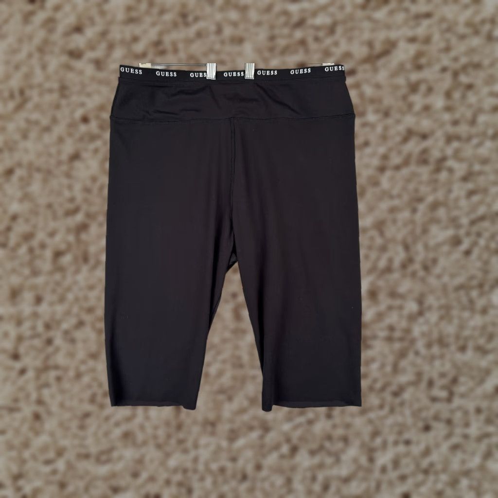 Guess GUESS Shorts Women L Polyester Spandex Pockets Yoga Gym 12" Casual Black Size 36" / US 14 / IT 50 - 1 Thumbnail