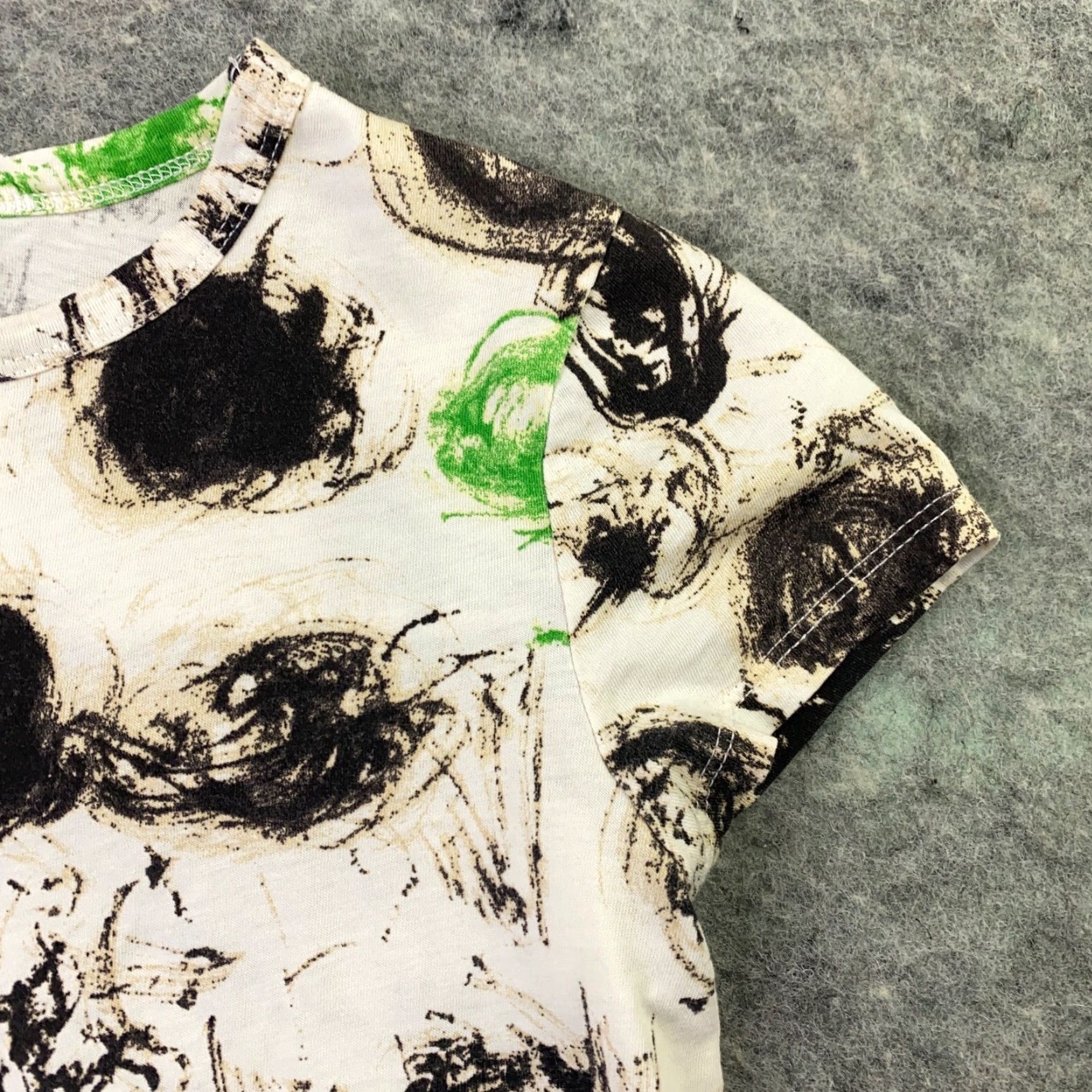 Vintage Simply Vera Womens Shirt Top Abstract Art Beige Round Neck Cap Sleeve XS Size XS / US 0-2 / IT 36-38 - 3 Thumbnail