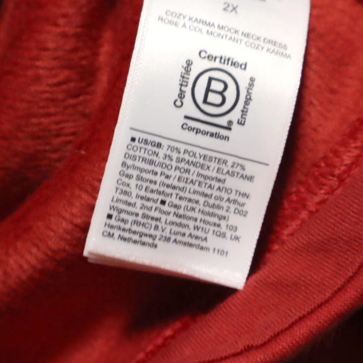 Athleta Athleta Cozy Karma Mock Neck Dress Red Women's 2X Shirt Long Sleeve Crew Neck Size XXL / US 16-18 / IT 52-54 - 5 Thumbnail