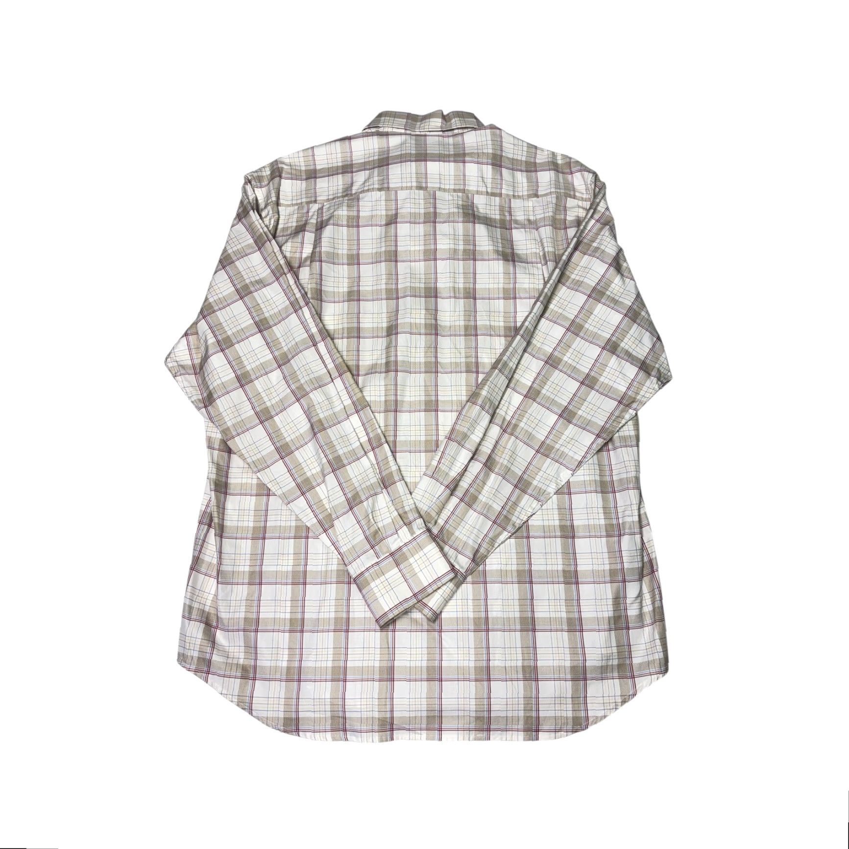 Ermenegildo Zegna VINTAGE Ermenegildo Zegna Shirt Plaid Button-Down Shirt Men M White Cotton Button-Up Long Sleeve Collared Casual Business Size US M / EU 48-50 / 2 - 6 Thumbnail