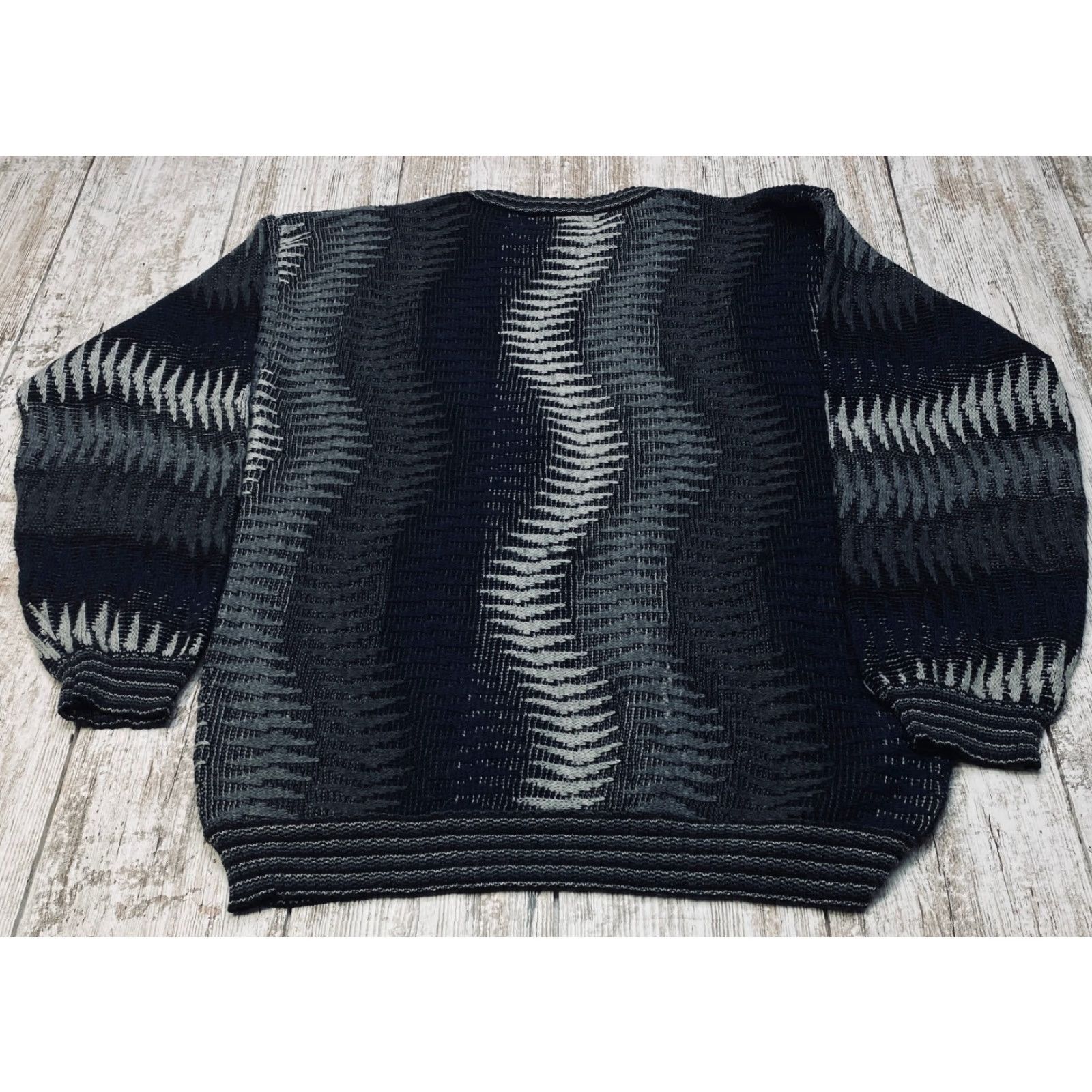 Vintage VINTAGE Evoluzione Sweater Mens Large Black Gray Grandpa Wool Blend Italy 7402 Size US L / EU 52-54 / 3 - 7 Thumbnail