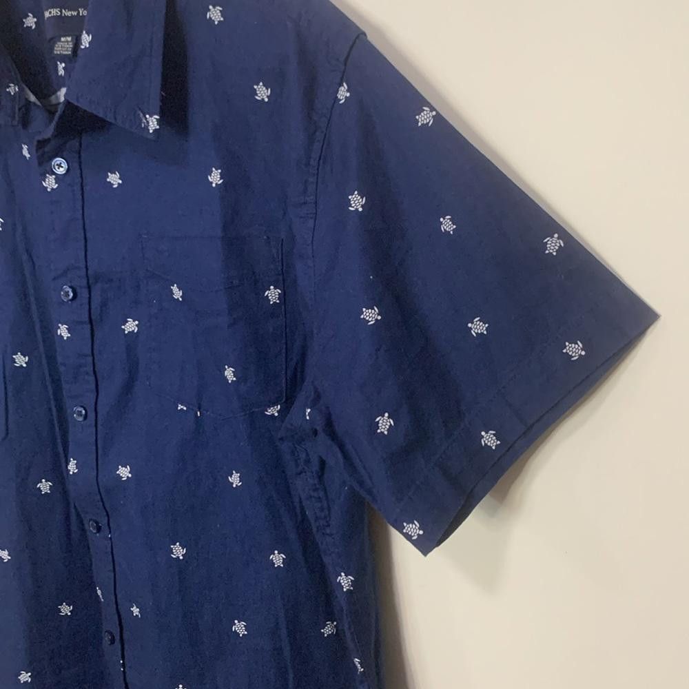 Designer Stylish Navy Blue Short Sleeve Shirt by JCHS New York Size US M / EU 48-50 / 2 - 4 Thumbnail